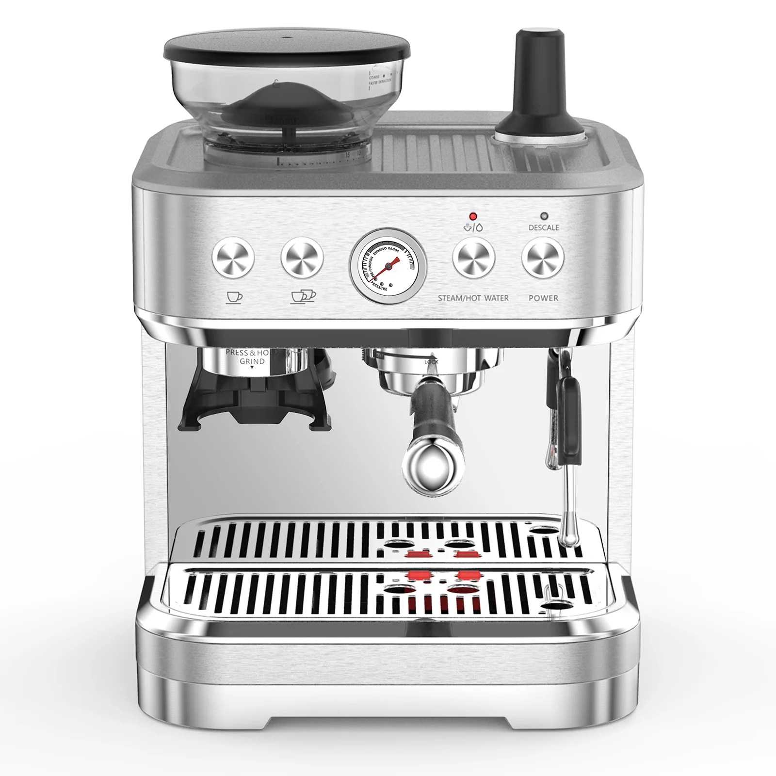 BEKAY Espresso Coffee Machine 15 Bar with Grinding Coffee Filter Milk Frother, Automatic Coffee Maker for Home