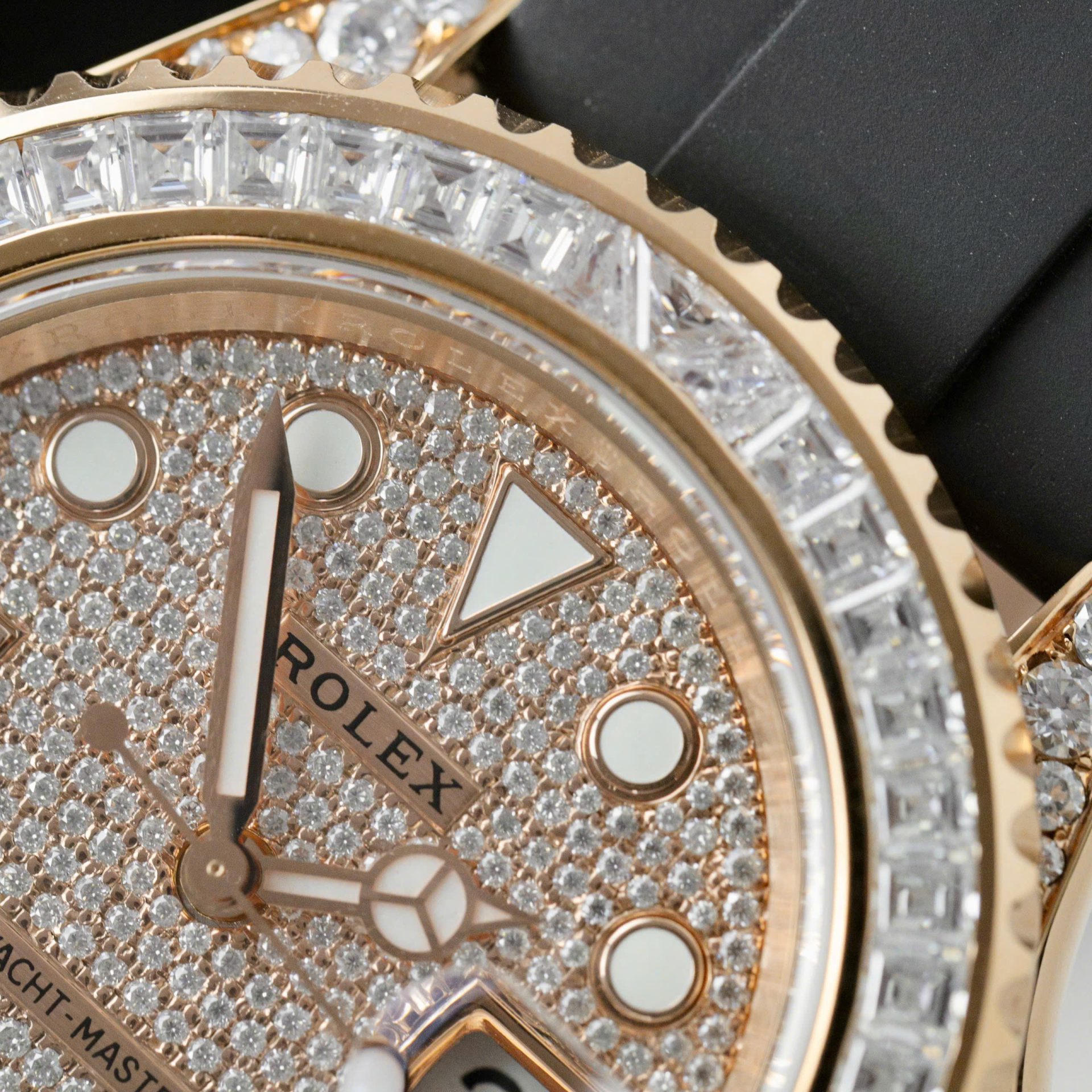 Rolex Yacht-Master Replica Watches Gold Wrapped + Moissanite Diamonds Hong Kong 40mm - Elite Watch Atelier