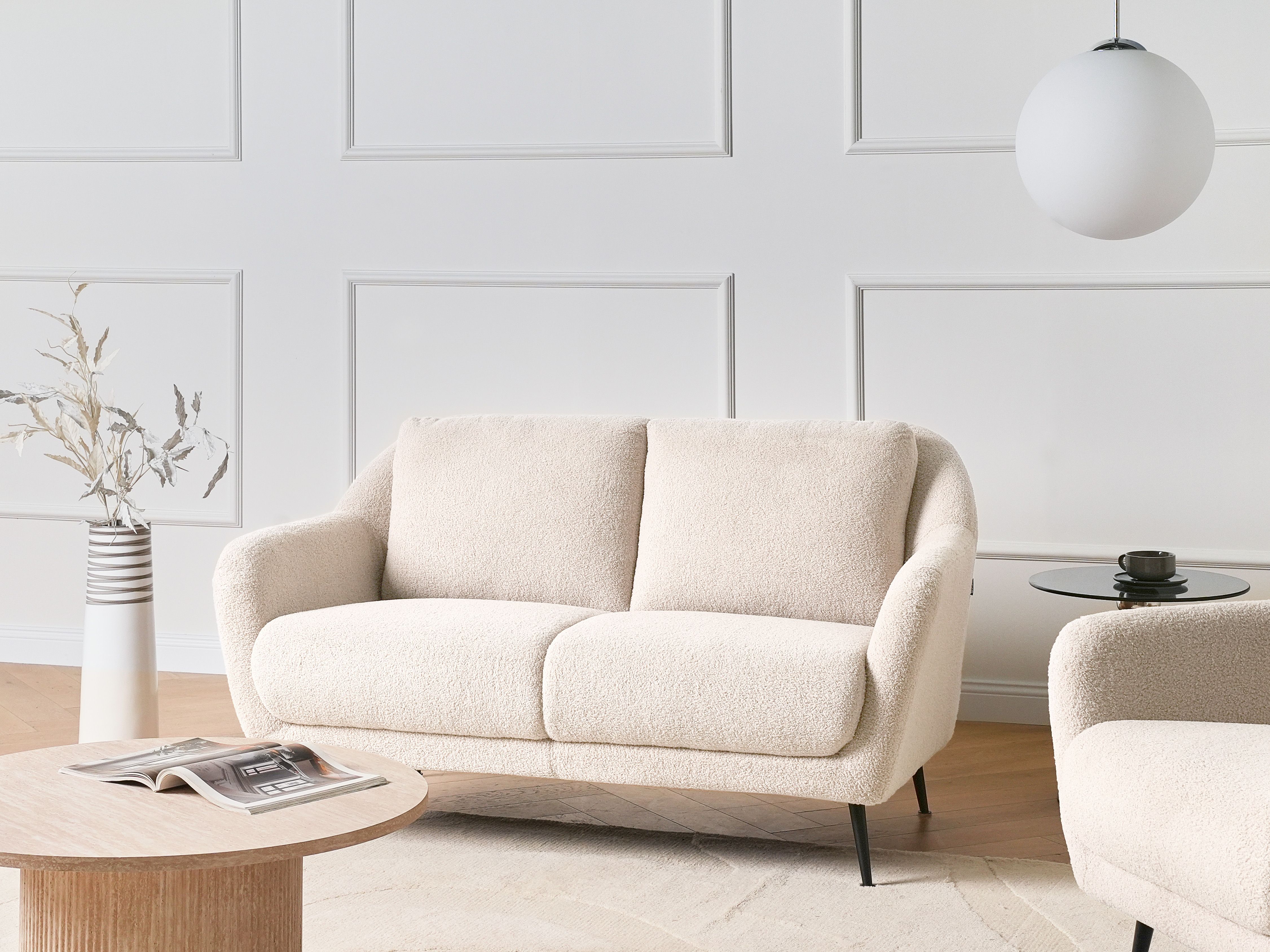 Sofa 2 Seater EIBY Boucle Beige