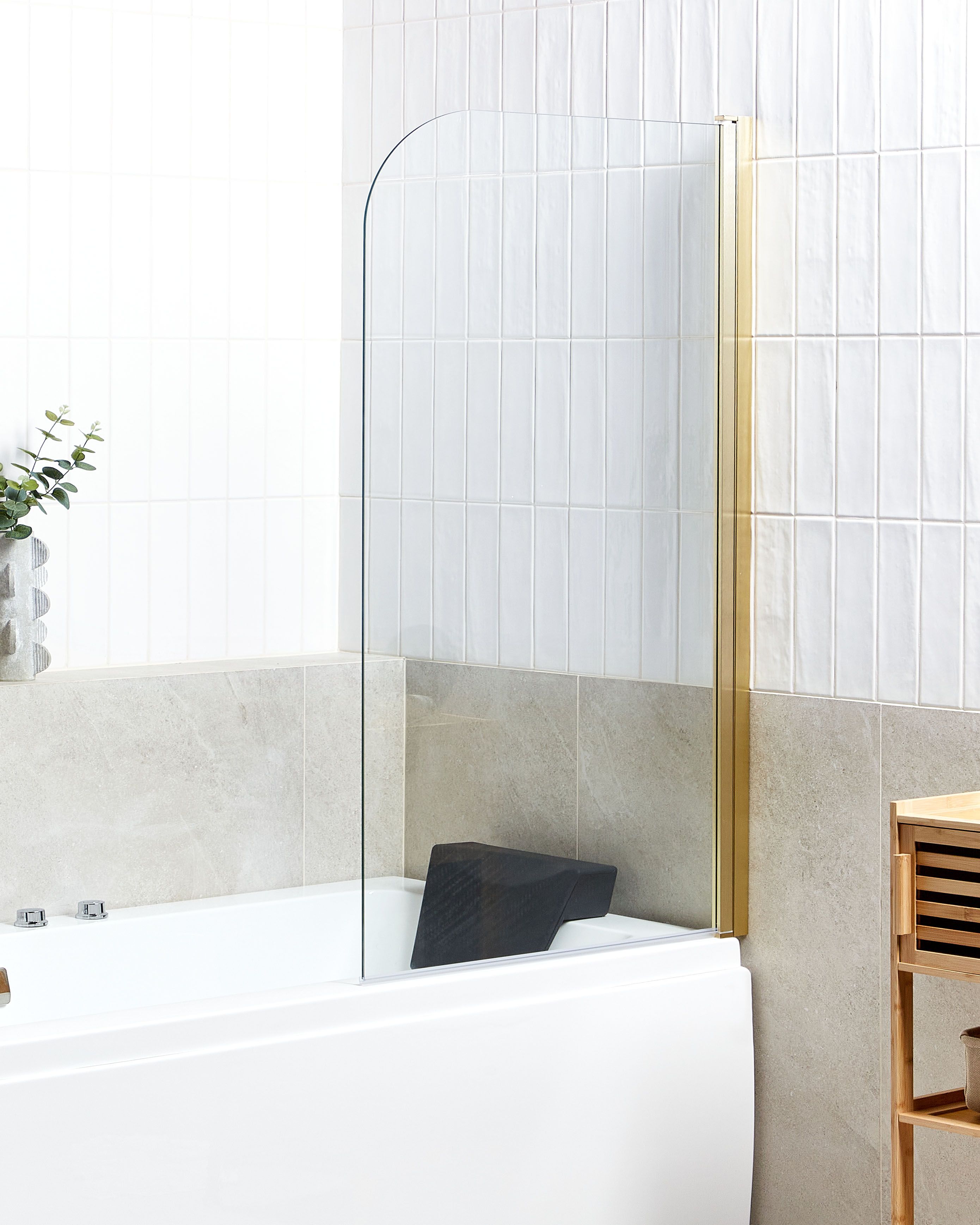 Shower Bath Screen LAPAN 1400 x 800 mm Gold