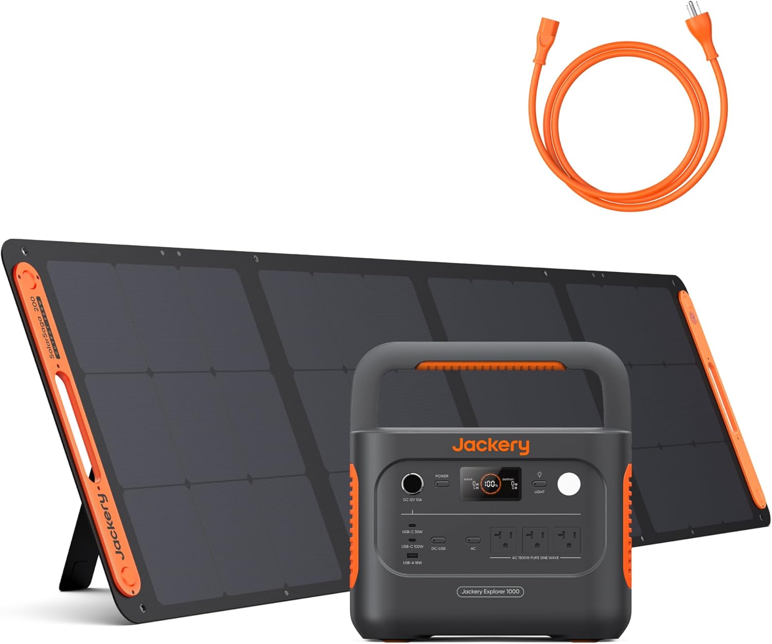 Jackery Solar Generator 1000 v2 with 200W Solar Panel,1070Wh Portable Power Station LiFePO4 Battery,1500W AC/100W USB-C Output, 1Hr Fast Charge for Outdoor,Off-Grid Living,RV,Emergency - Wholesale & Influencer