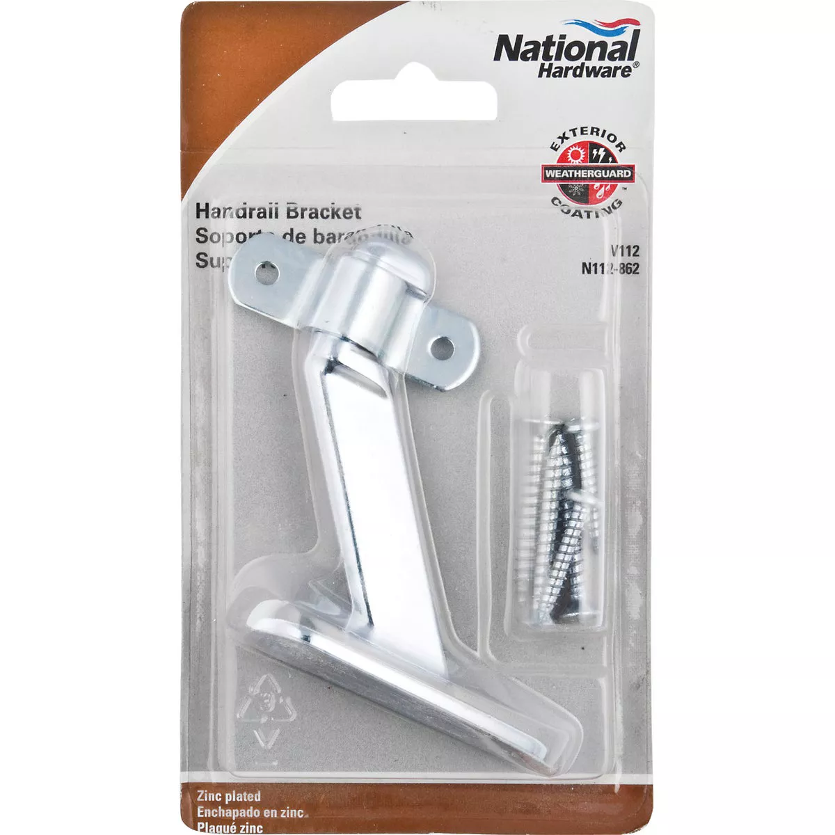 National Hardware Zinc Die-Cast with Steel Strap Handrail Bracket
