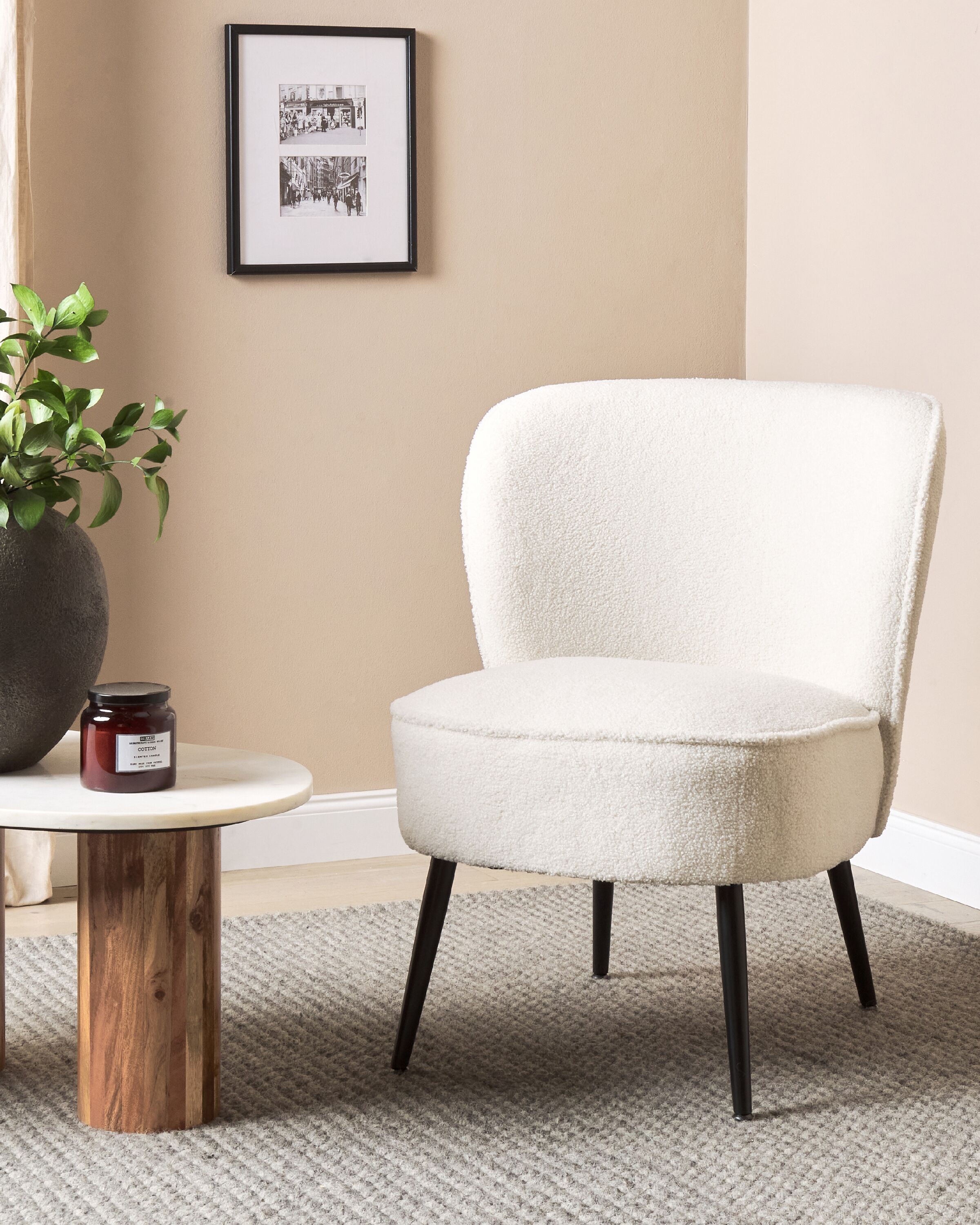 Armchair VOSS Boucle White
