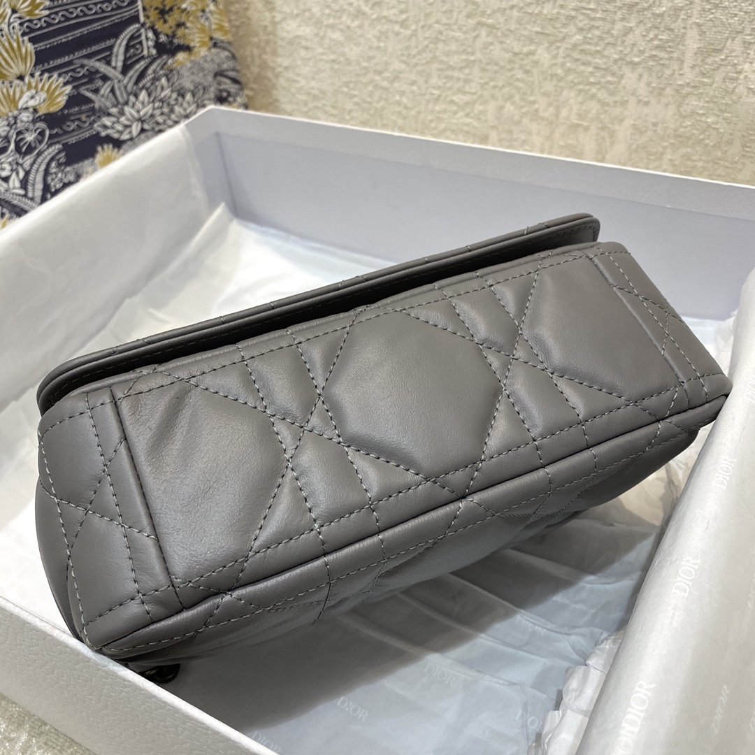 Christian Dior Mini Dior Caro Bag Gray Padded Macrocannage, Gray, For Women Women’s Handbags, Crossbody Bags, 20cm CD1:1High-quality replica