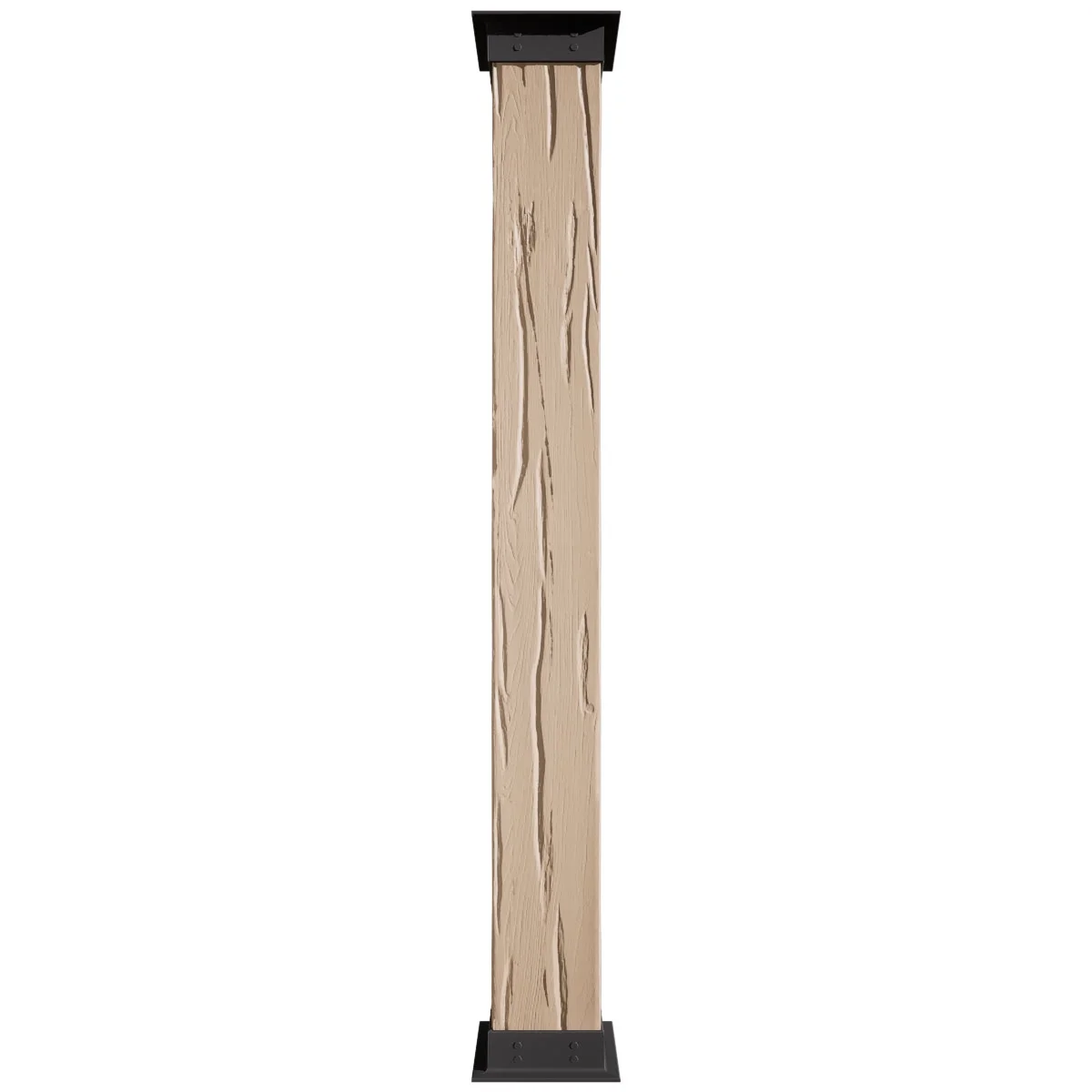 Ekena Millwork 6"W x 5'H Sand Blasted Endurathane Faux Wood Non-Tapered Square Column Wrap with Faux Iron Capital & Base - Image 23