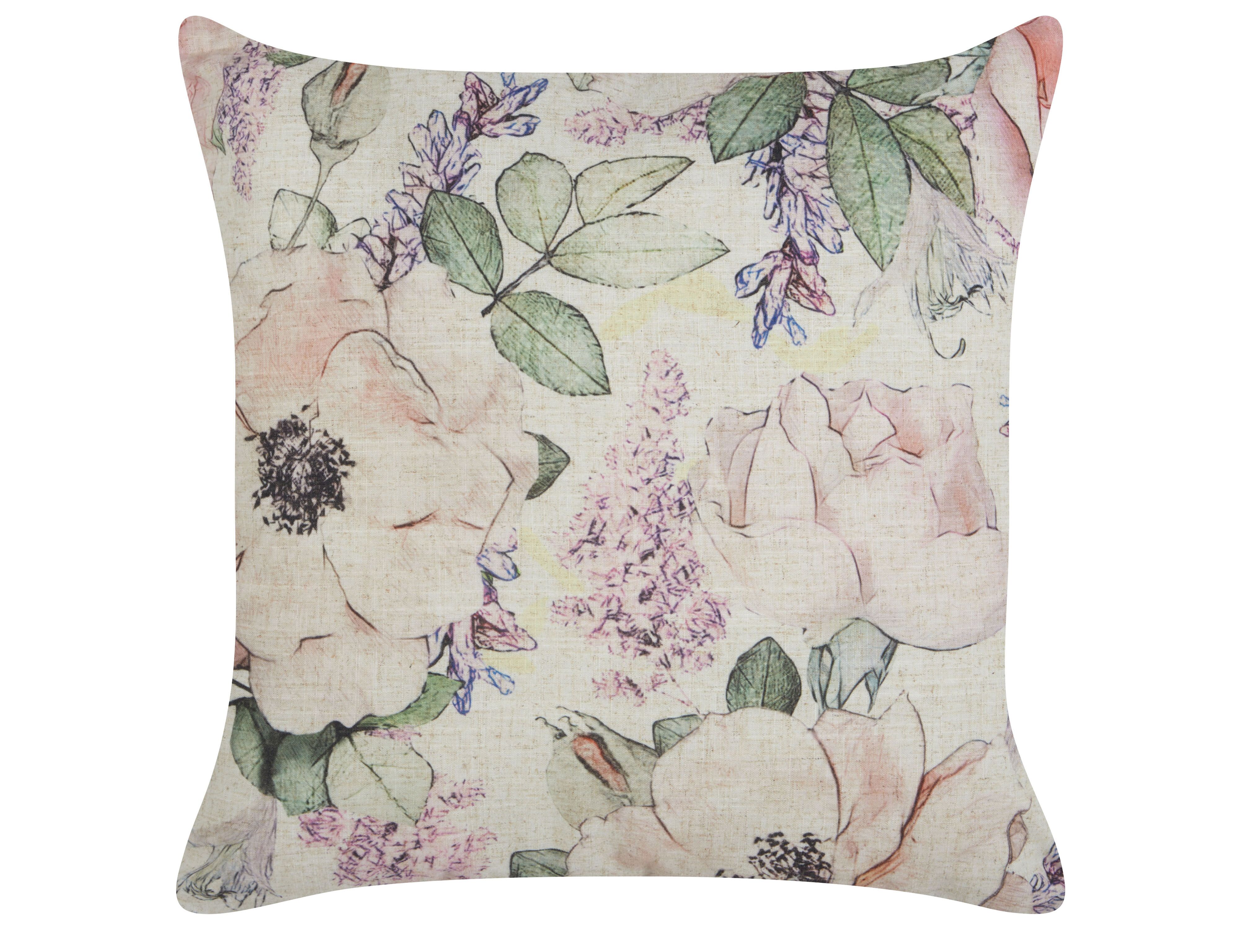 Throw Cushion ZAHRIYE 45 x 45 cm Violet Floral Pattern