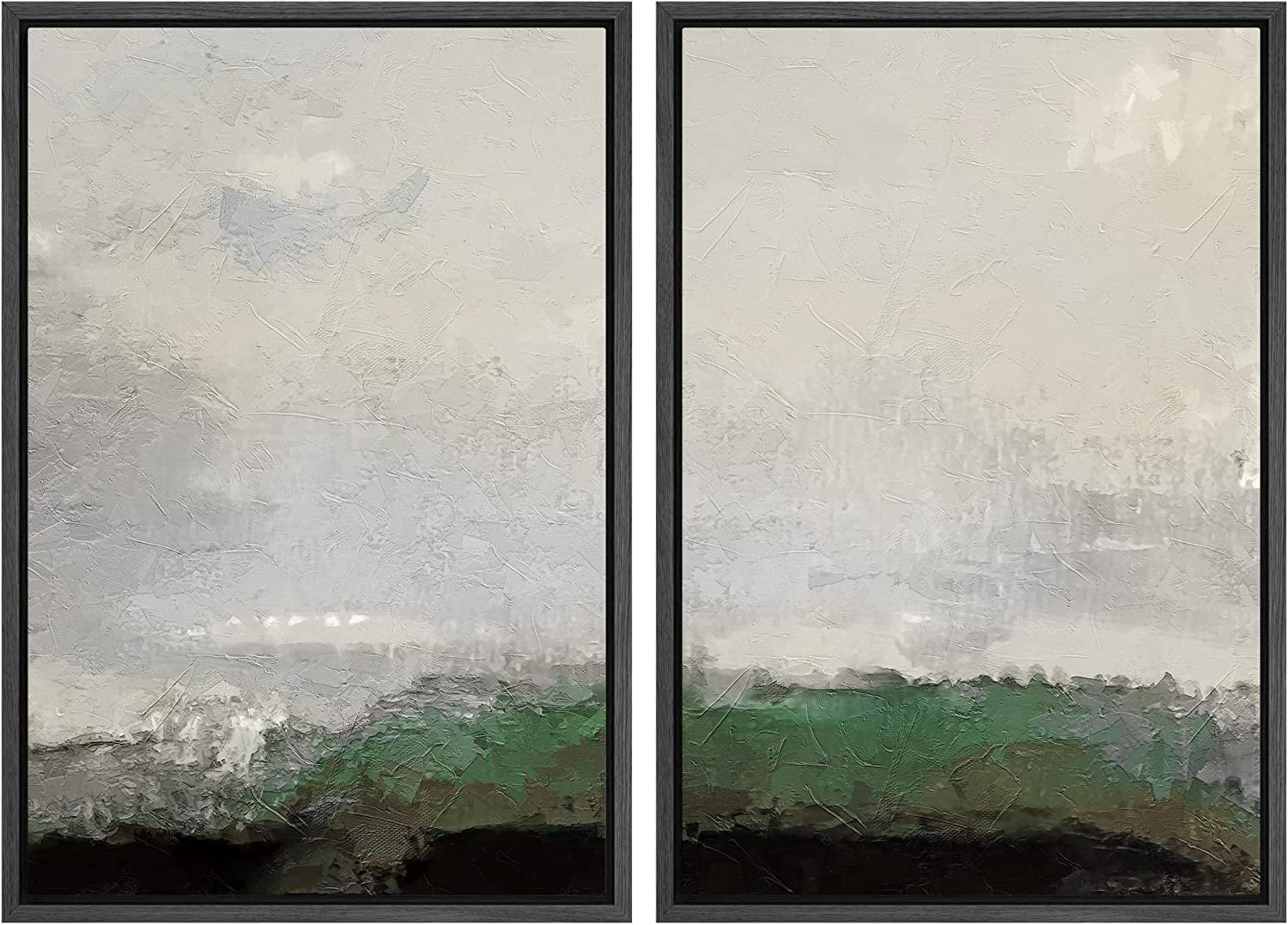 IDEA4WALL Framed Canvas Print Wall Art Set of 2 Watercolor Pastel Duotone Tan Landscape Abstract Modern Art Multicolor Contemporary Artwork for Bedroom, Office - 16"x24"x2 Panels Natural - Image 17
