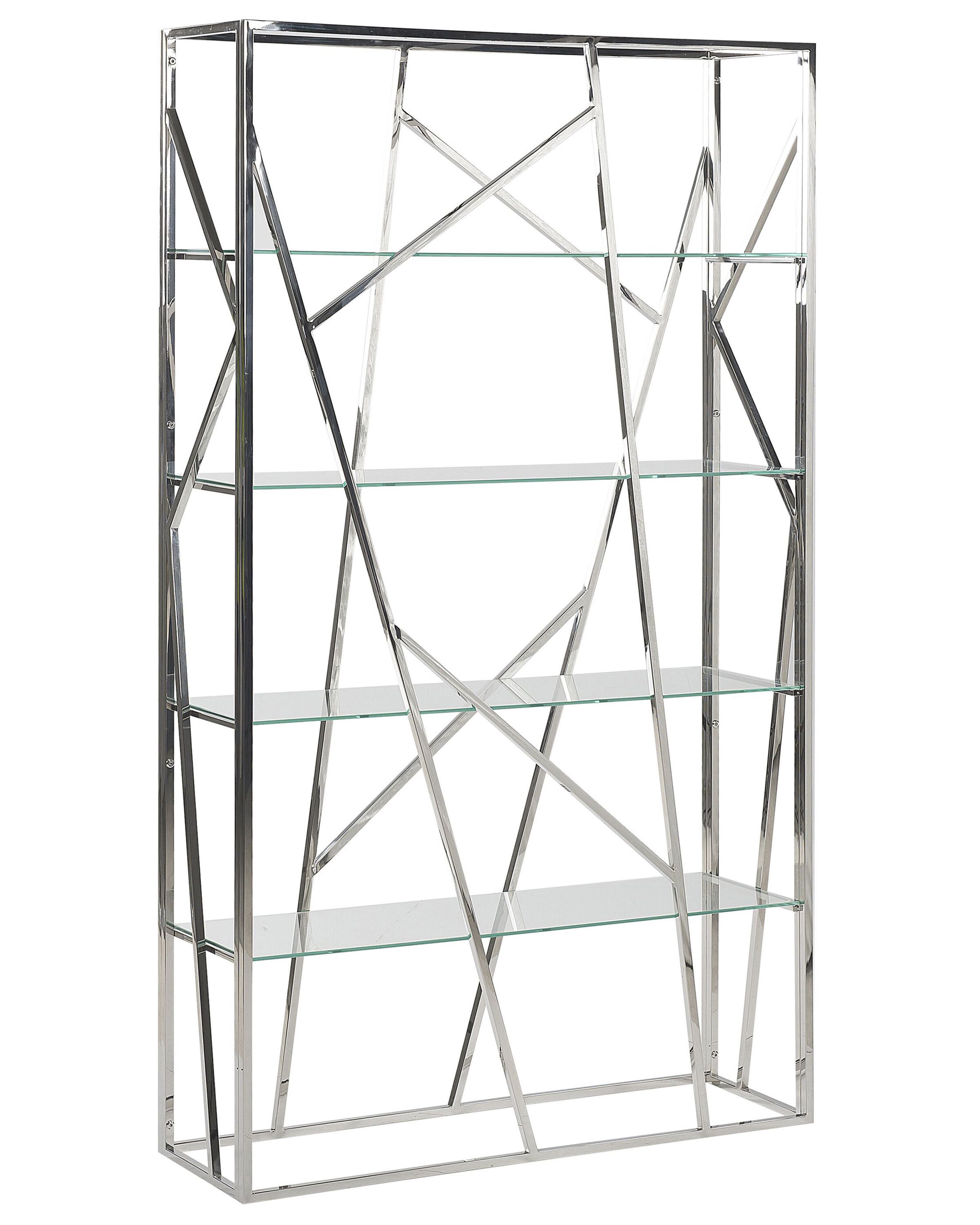 4 Tier Shelving Unit HOXIE Metal 175 cm Silver