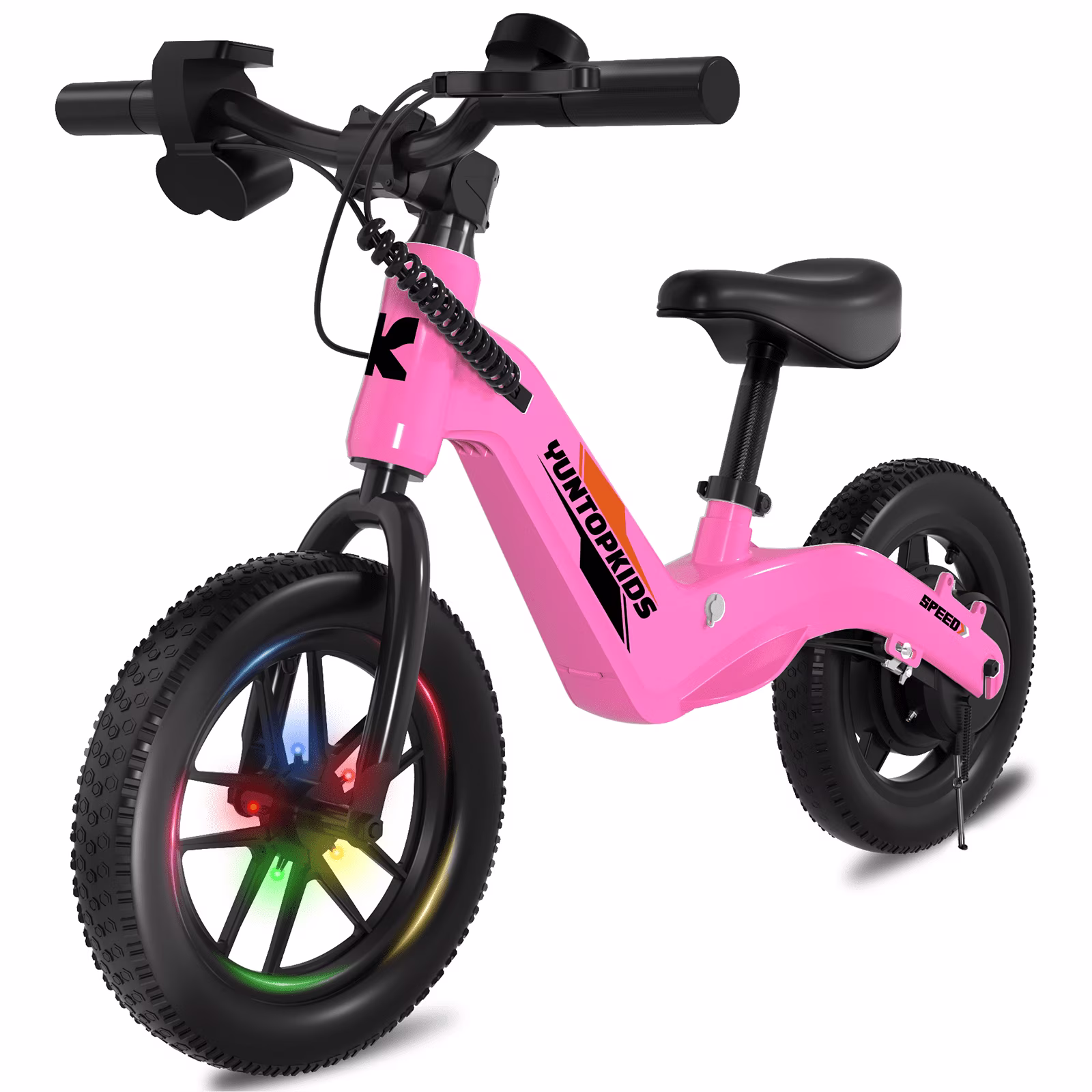 YunTopKids Electric Balance Bike for Kids, 150W Electric Bike for Kids with12 inch Pneumatic Tire, Adjustable Seat, Up to 5.6 Miles Electric Bike for Kids Ages 3-5,Black - Image 3
