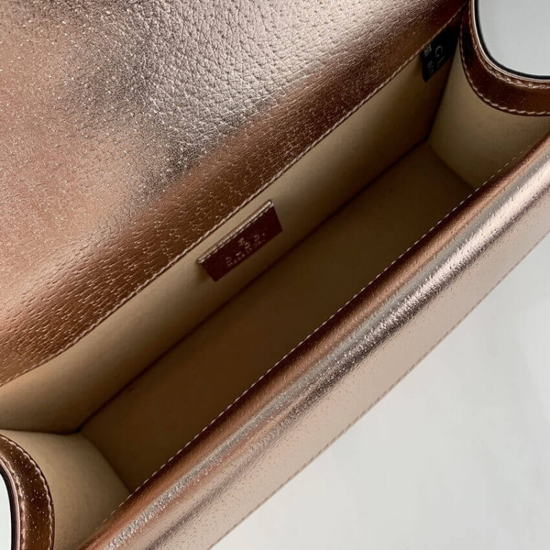 Replica Gucci Dionysus Small Shoulder Bag In Rose Gold Lame Leather 4996231:1High-quality replica