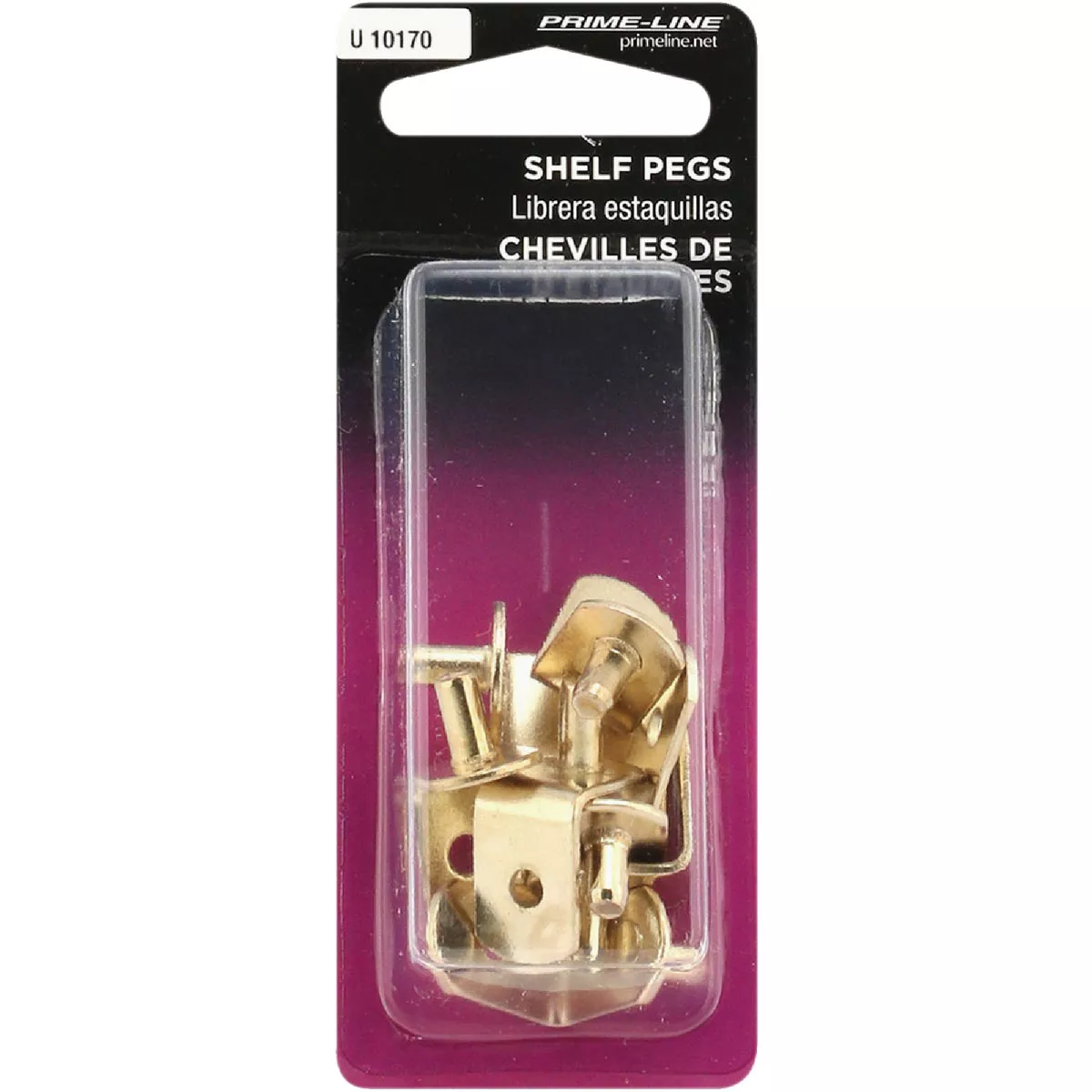 Prime-Line 5mm Brass Metal Shelf Support (8-Count)
