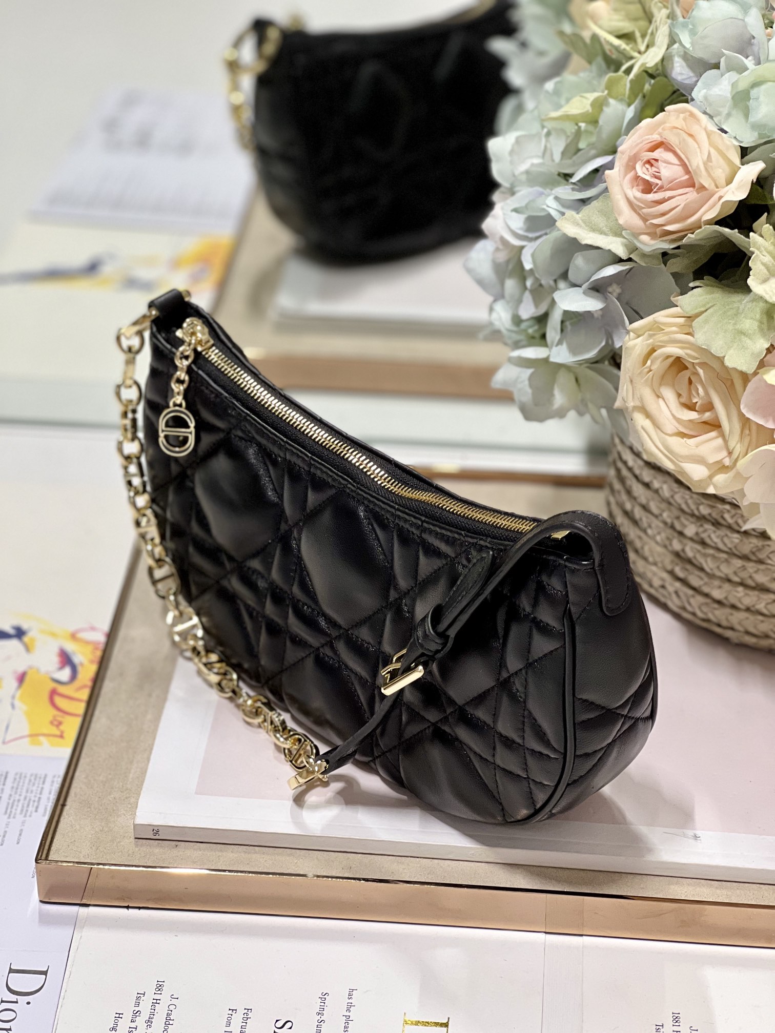 Cd Lounge Bag Black/White For Women in/ 26cm M22626FBE_M9001:1High-quality replica
