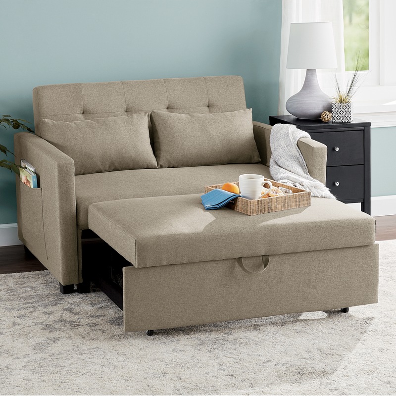 Cali Convertible Sleeper Loveseat - MIDNIGHT VELVET CATALOG
