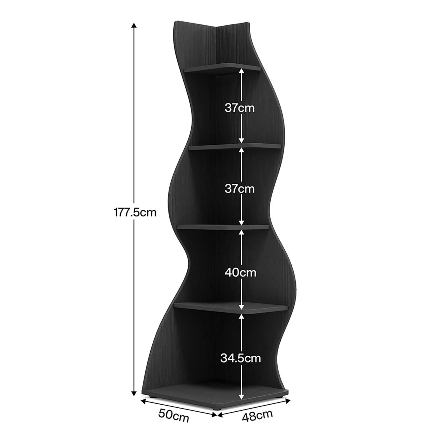 Finihen 5-Tier Corner Bookcase, Wood Bookshelf Storage Organizer, 70" Tall Display Standing Shelf Unit for Bedroom, Living Room, Green - Image 11