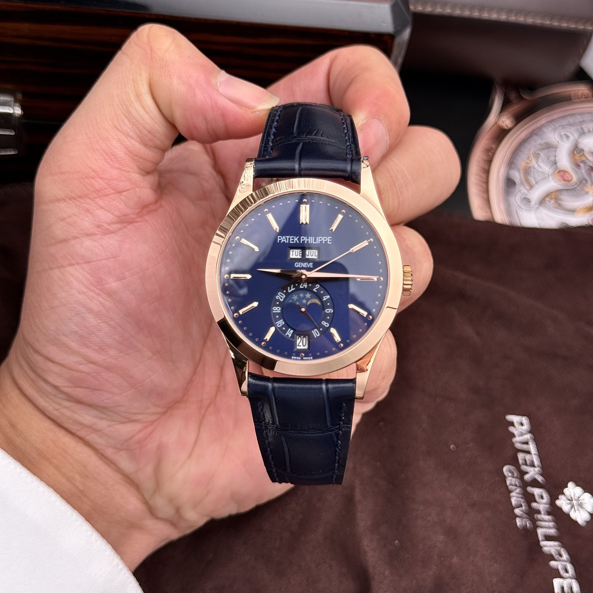 Patek Philippe Replica Watch Complications 5396R Blue Dial GR Factory 38.5mm - Elite Watch Atelier