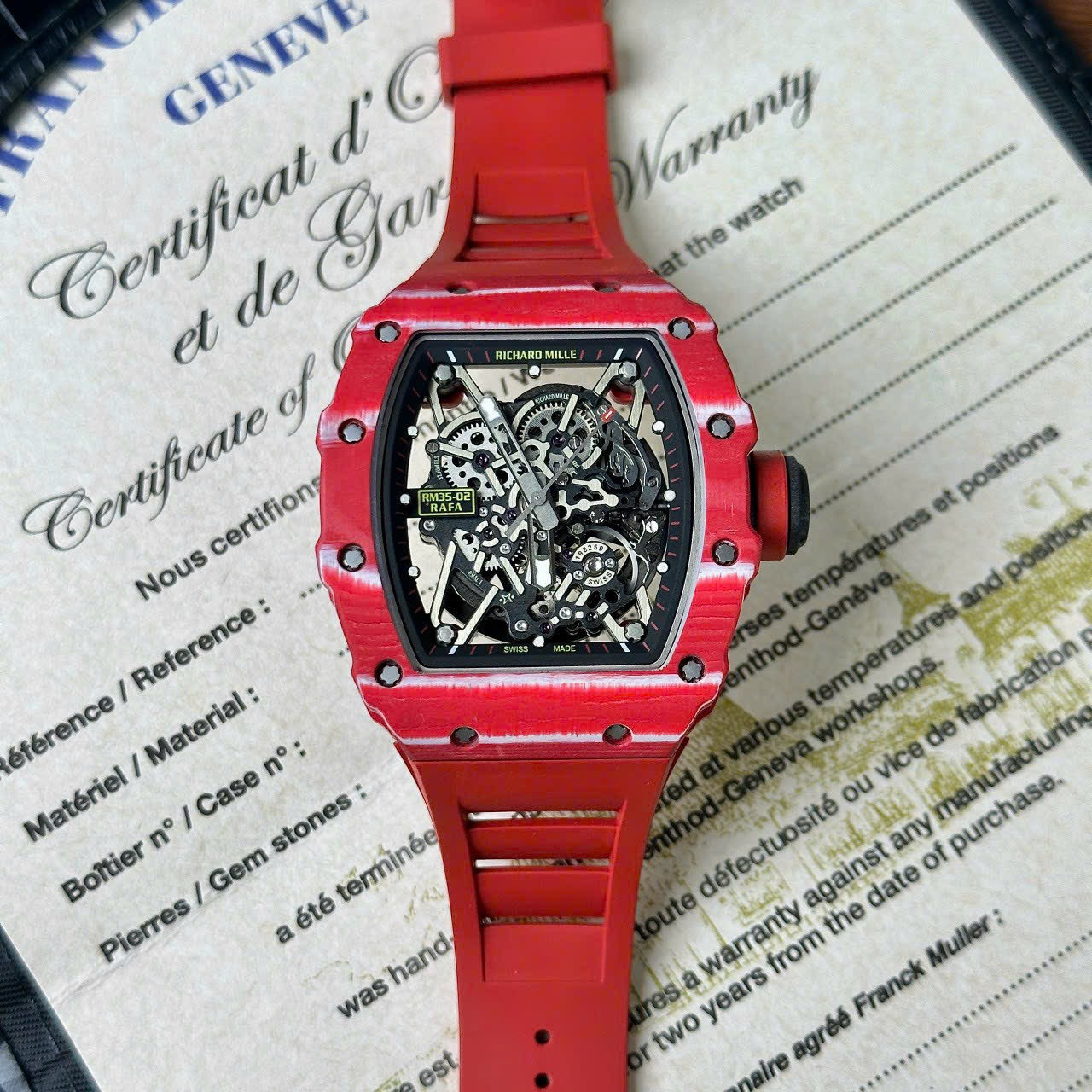 Richard Mille RM35-02 Replica 1:1 Watch Red Full Carbon BBR 45mm - Top club