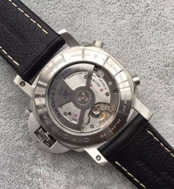 Replica Panerai XF PAM524 Fake Flyback Black Dial Leather Strap P.9100 - Elite Watch Atelier