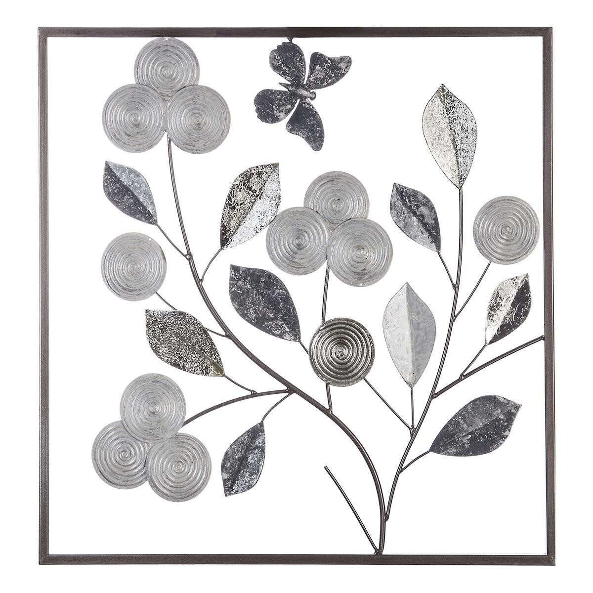 Wall decoration"Fiore" Silver, 50x50 cm