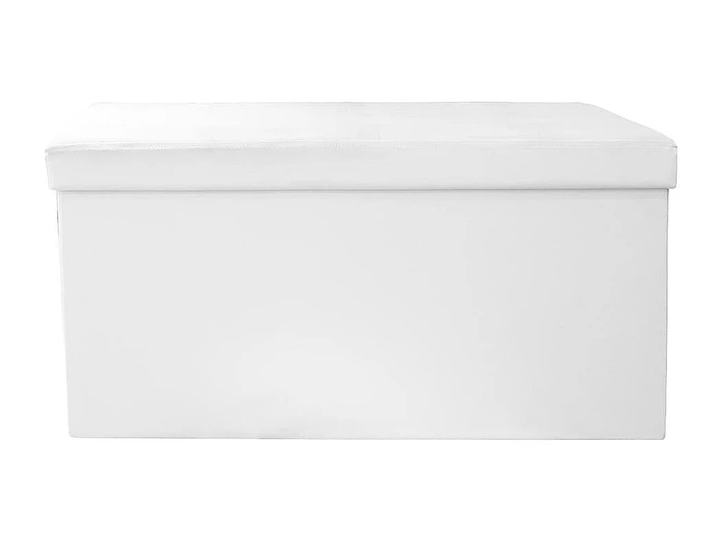 Banc Coffre Pliable Simili Cuir Blanc Capitonné - RONNY