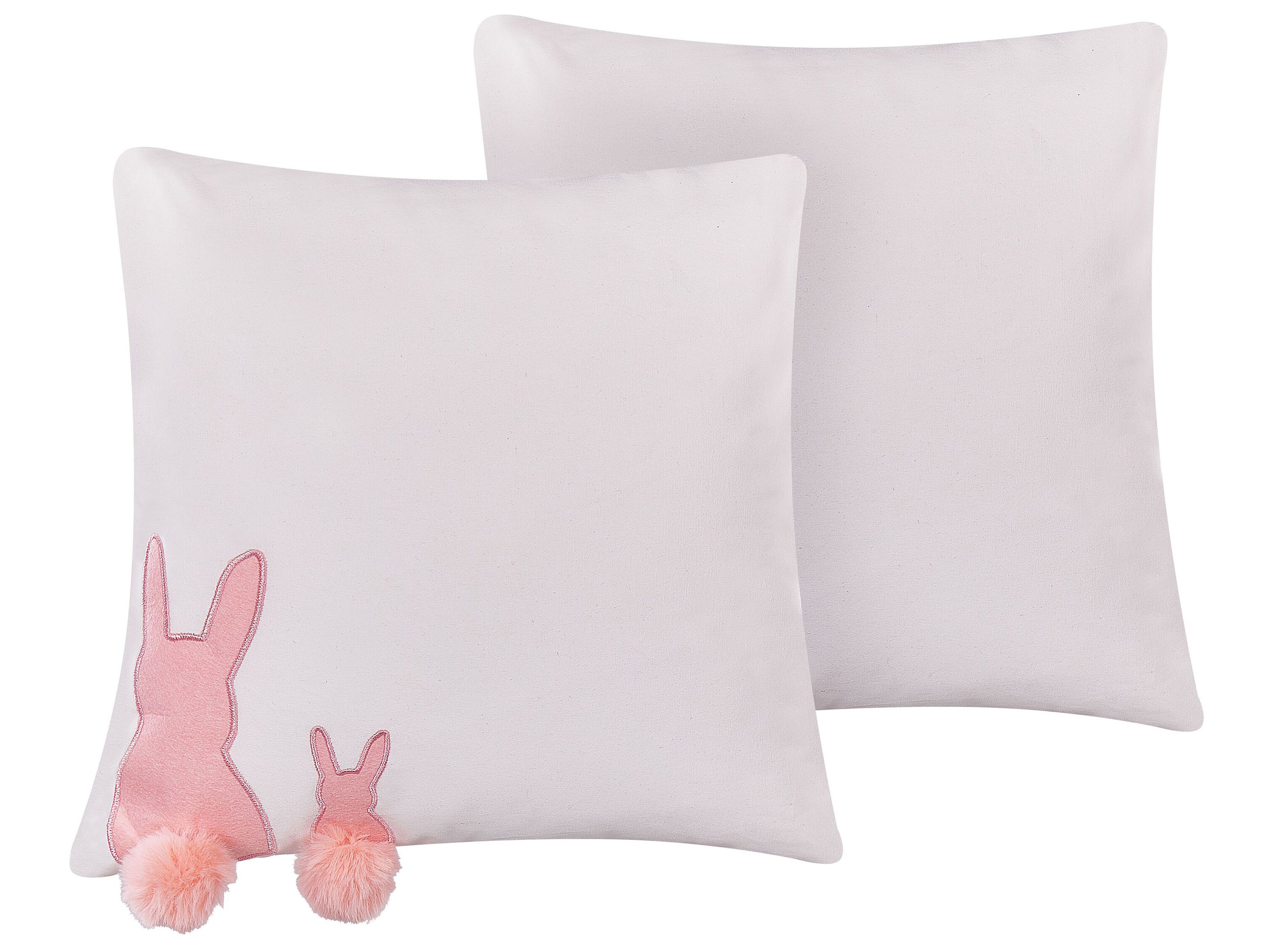 Set of 2 Decorative Cushions PHLOX Cotton 45 x 45 cm White