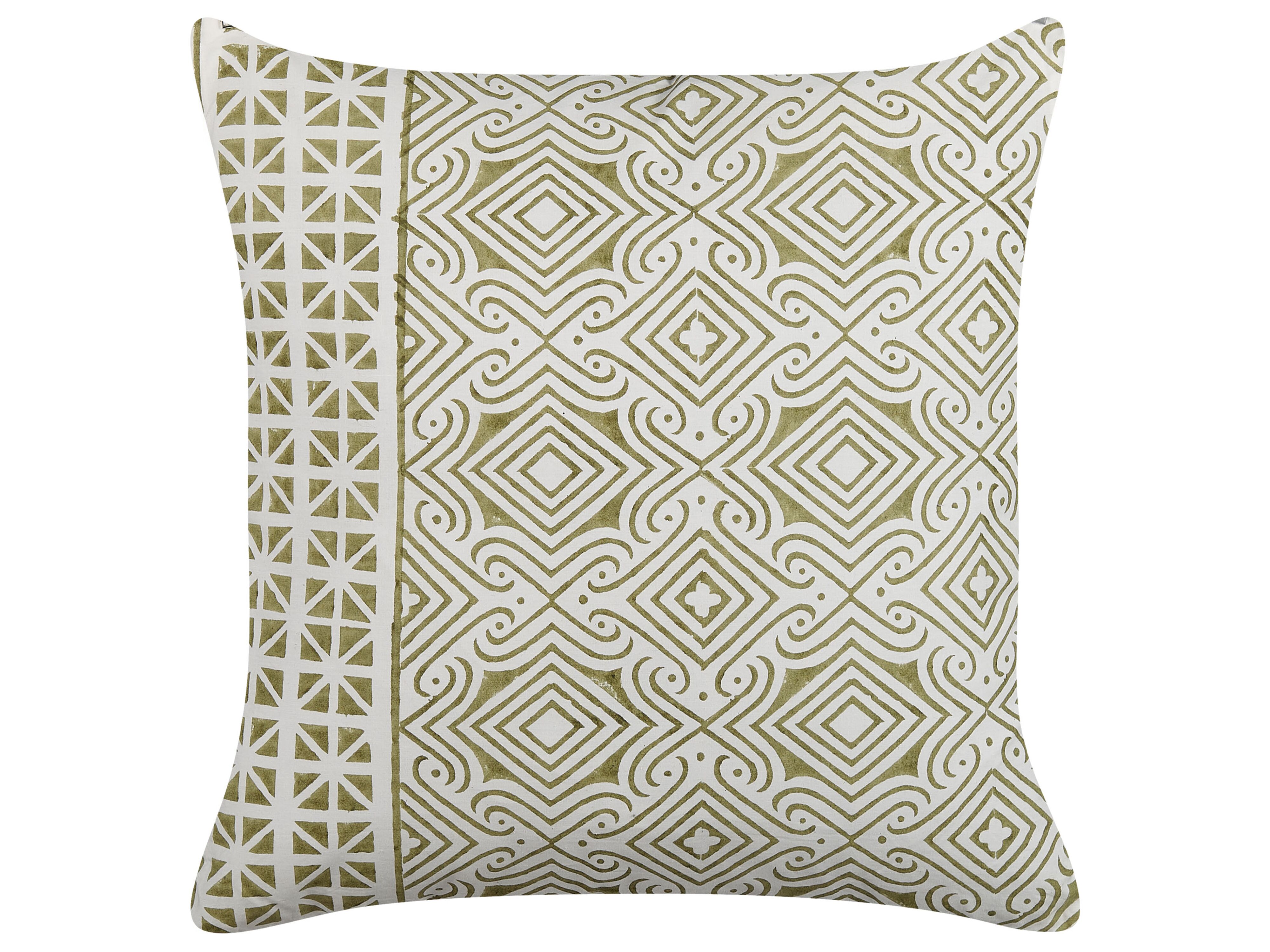 Throw Cushion LARICS Cotton 45 x 45 cm Green Oriental Pattern