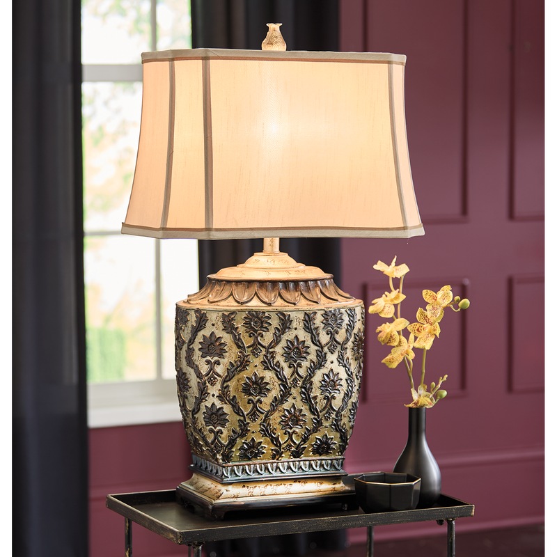 Floral-Patterned Table Lamp - MIDNIGHT VELVET CATALOG