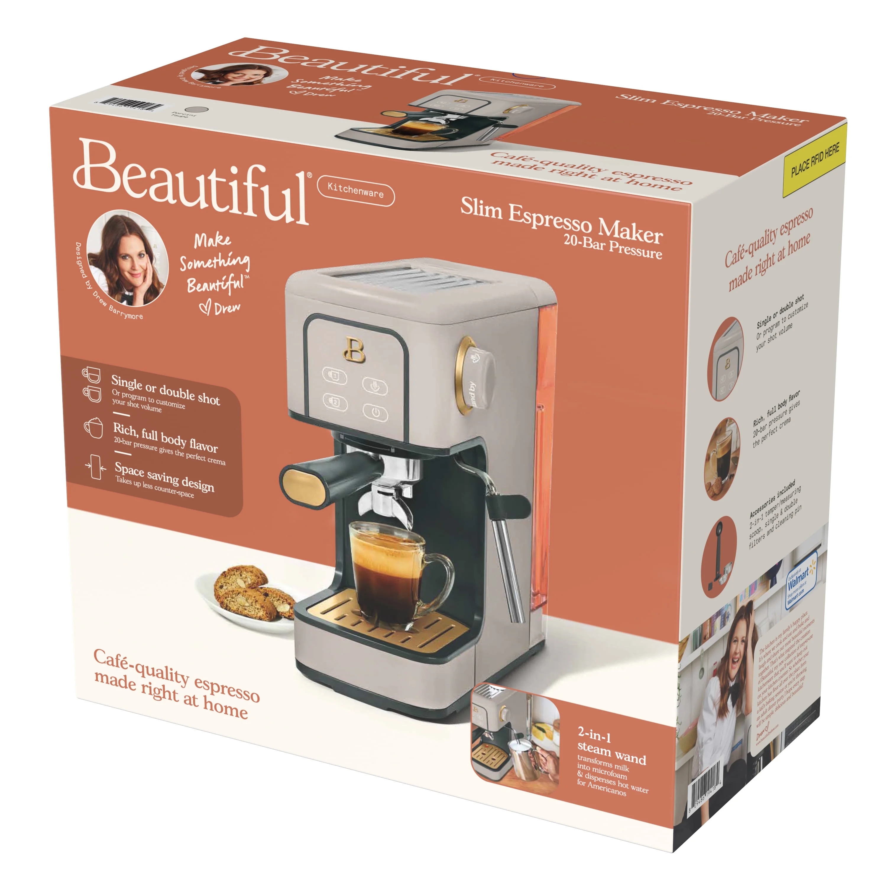 Beautiful Slim Espresso Machine with 20-Bar Pressure, Black Sesame by Drew Barrymore - Image 69