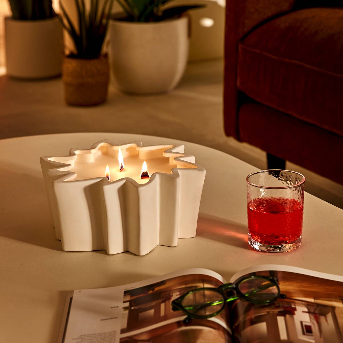 Set of 6 low tumblers "Celia" 310 ml, Glass, Transparent