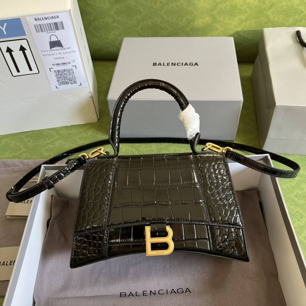 Balenciaga Hourglass Leather Top Handle Replica Bag - Replicaclubs