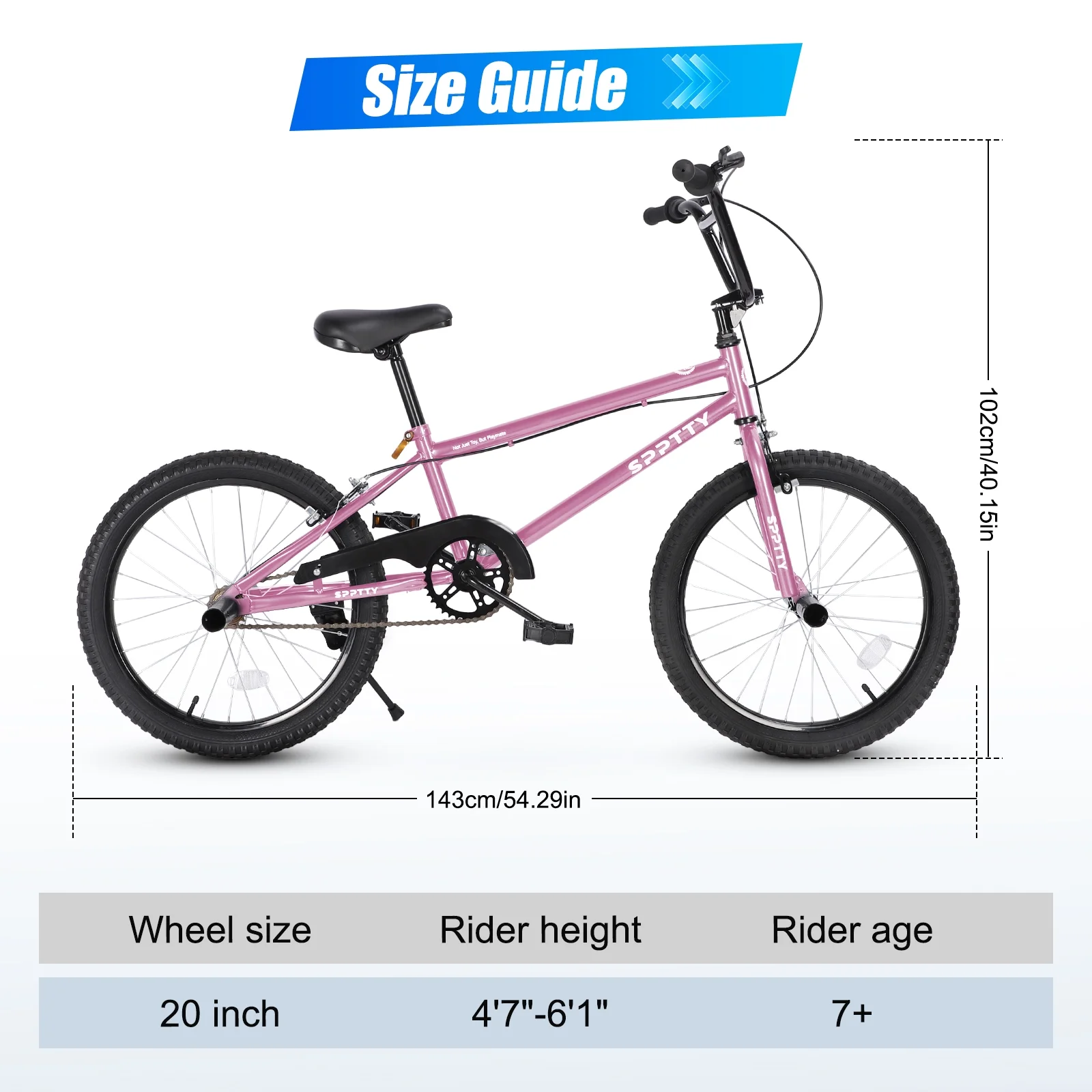 SPPTTY 20" Freestyle BMX Bike with 4 Pegs,Kids Bicycle for Teen Beginner, Age 7-14 Years,Multicolor - Image 33