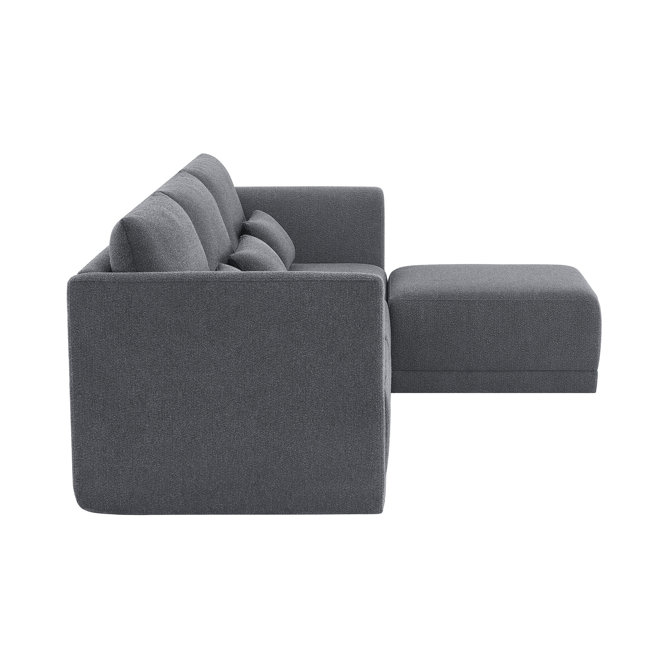 Beautiful Drew Modular Sectional Sofa with Ottoman by Drew Barrymore, Gray Fabric - Image 35