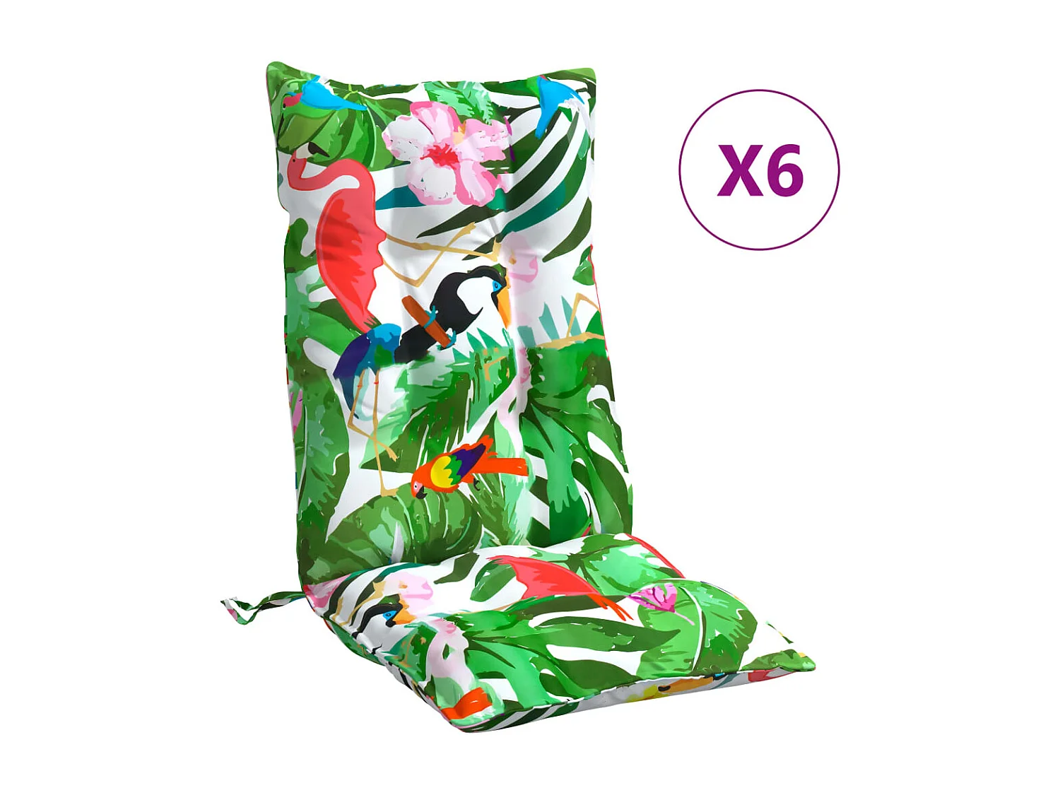 Coussins de chaise à dossier haut lot de 6 multicolore