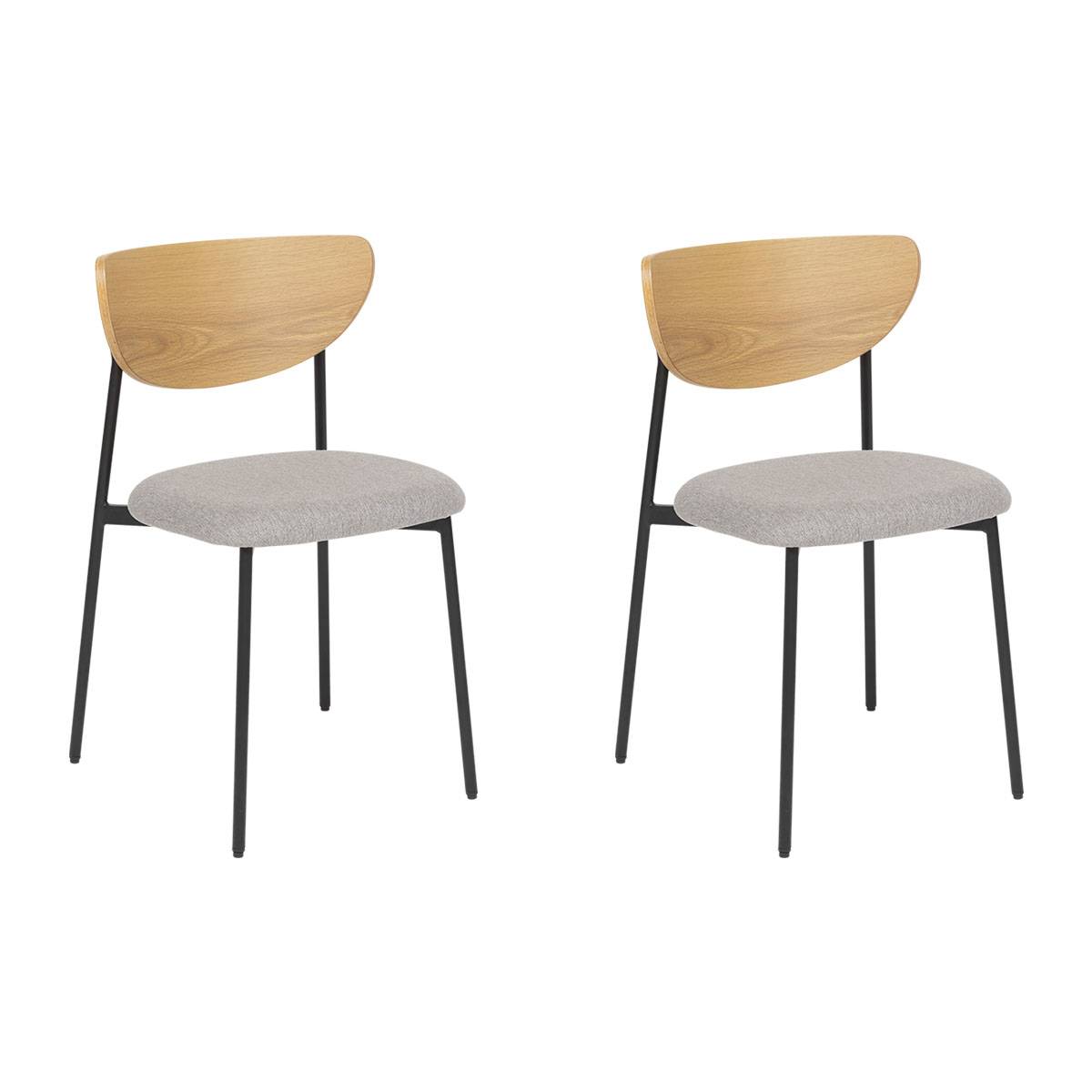 Set of 2 chairs "Jaisa" Gray, 1 seat
