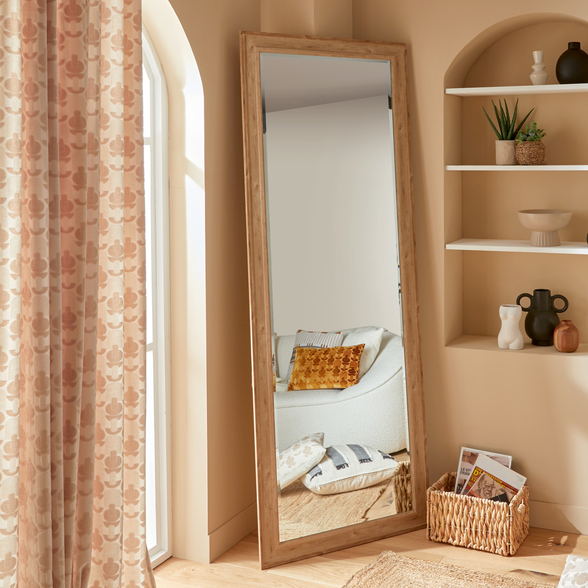 Cane mirror "Joanna" Brown, 195x72 cm