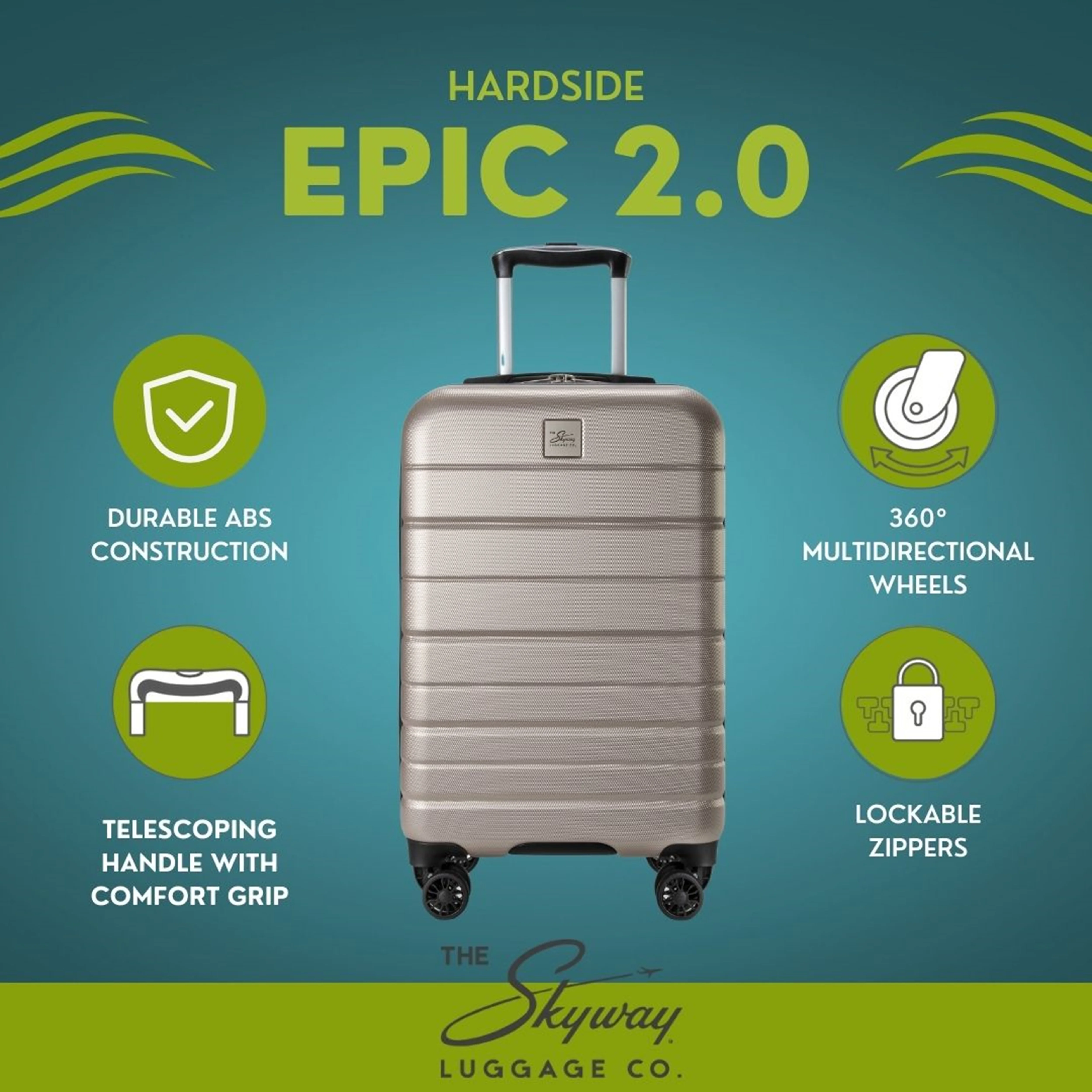 Skyway Luggage Epic 2.0 24" Hardside 8-Wheel Medium Check-In Spinner - Image 29