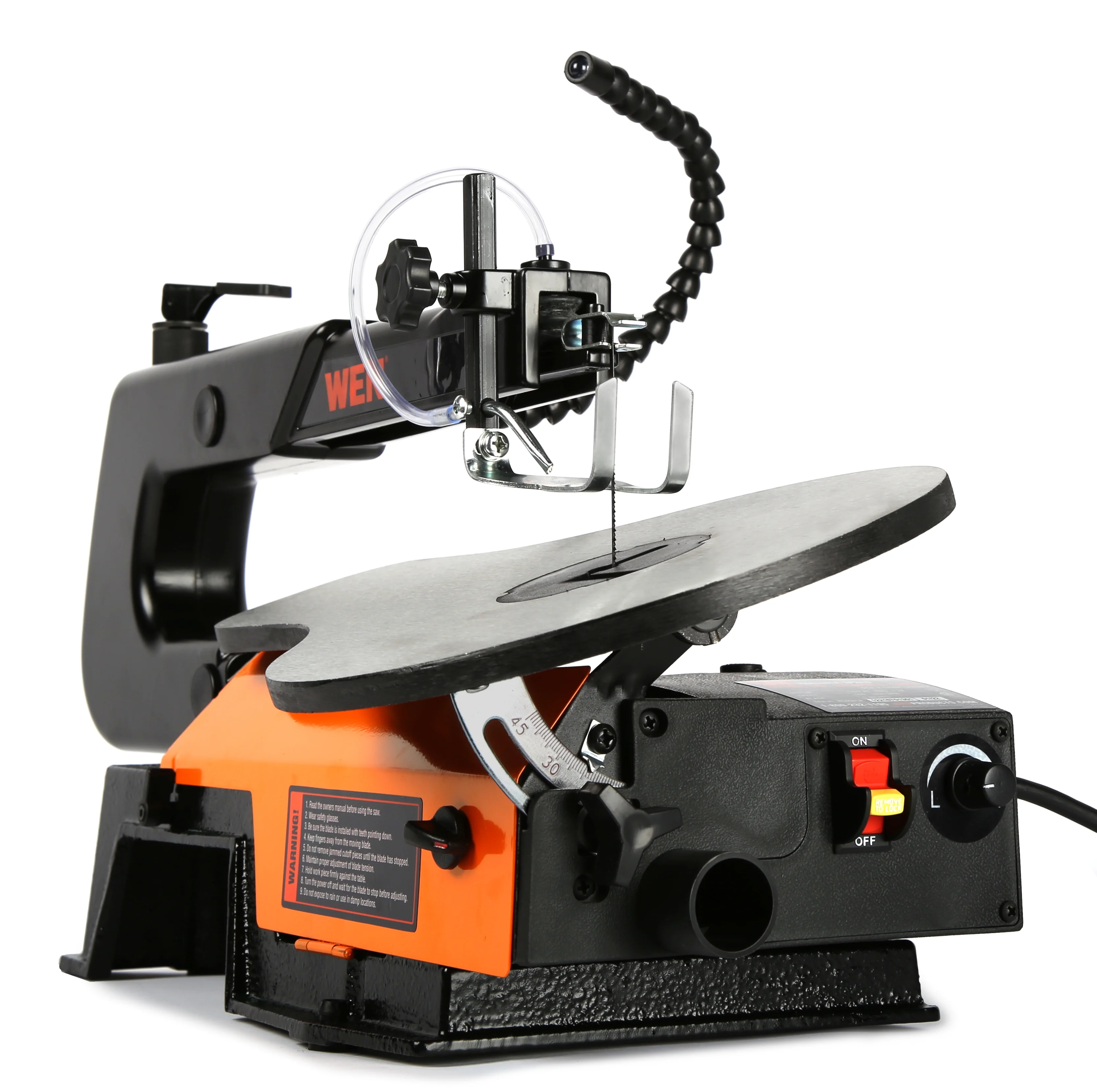 WEN 16-Inch Variable Speed Scroll Saw with Easy-Access Blade Changes and Work Light - Image 3