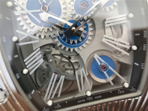 Replica Richard Mille RM018 Hommage a Boucheron SS Yellow Skeleton Dial Blue Rubber Strap 6T51 - Top club