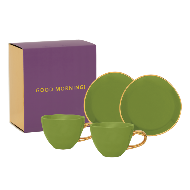 Urban Nature Culture Good Morning Kop Cappuccino/Thee en Bord Evergree