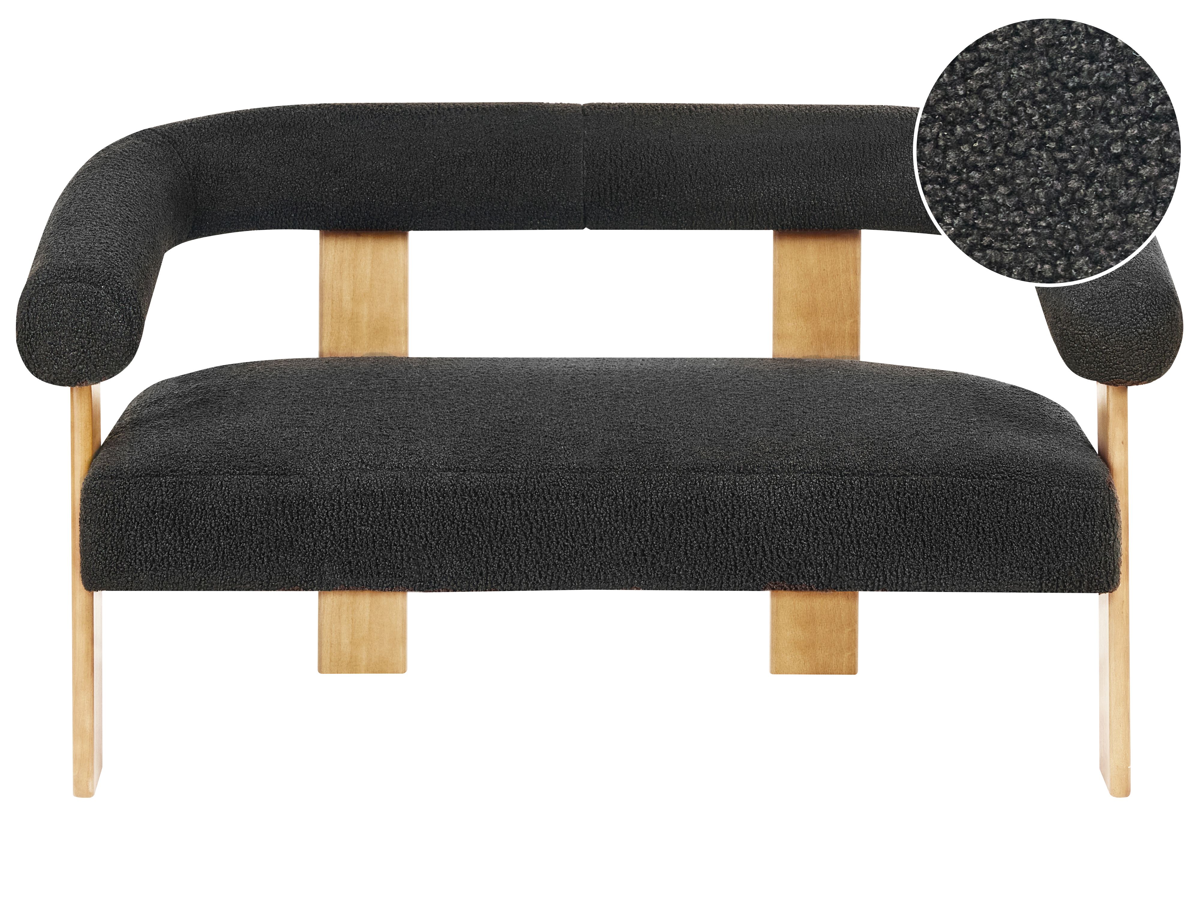 Sofa 2 Seater ILBRO Boucle Black/ Light Brown