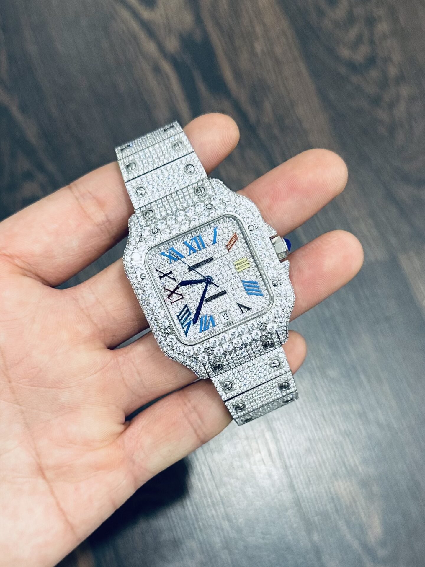 Cartier Santos Replica Watch Full CZ Metal Wire 39.8mm - Top club