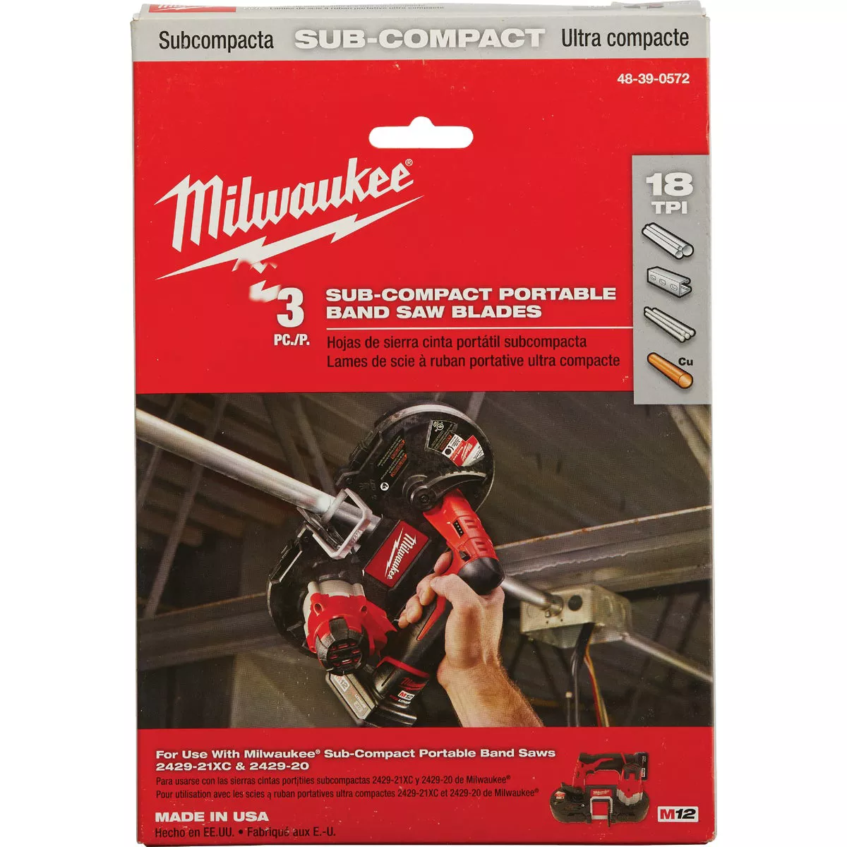 Milwaukee 27 In. x 1/2 In. 18 TPI Sub-Compact Band Saw Blade (3-Pack)