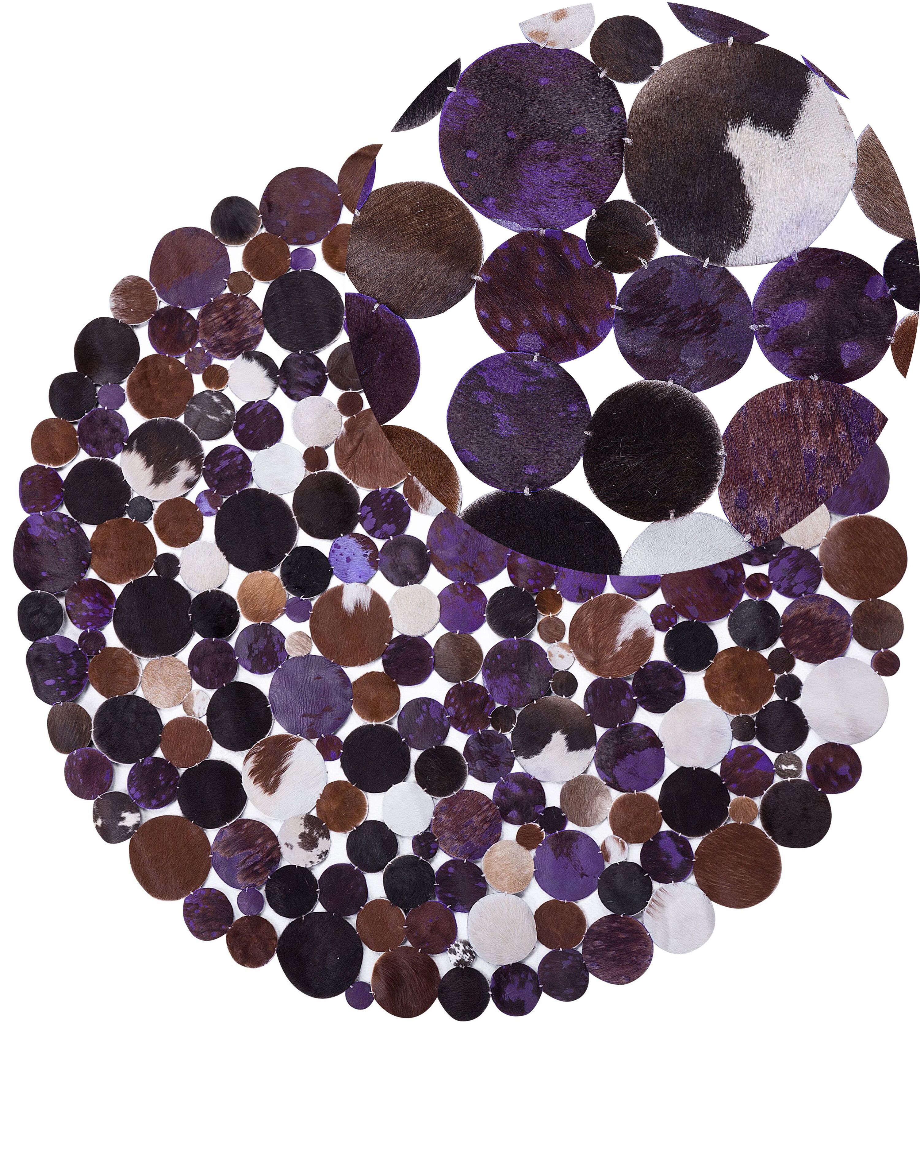 Rug SORGUN Violet ø 140 cm Leather