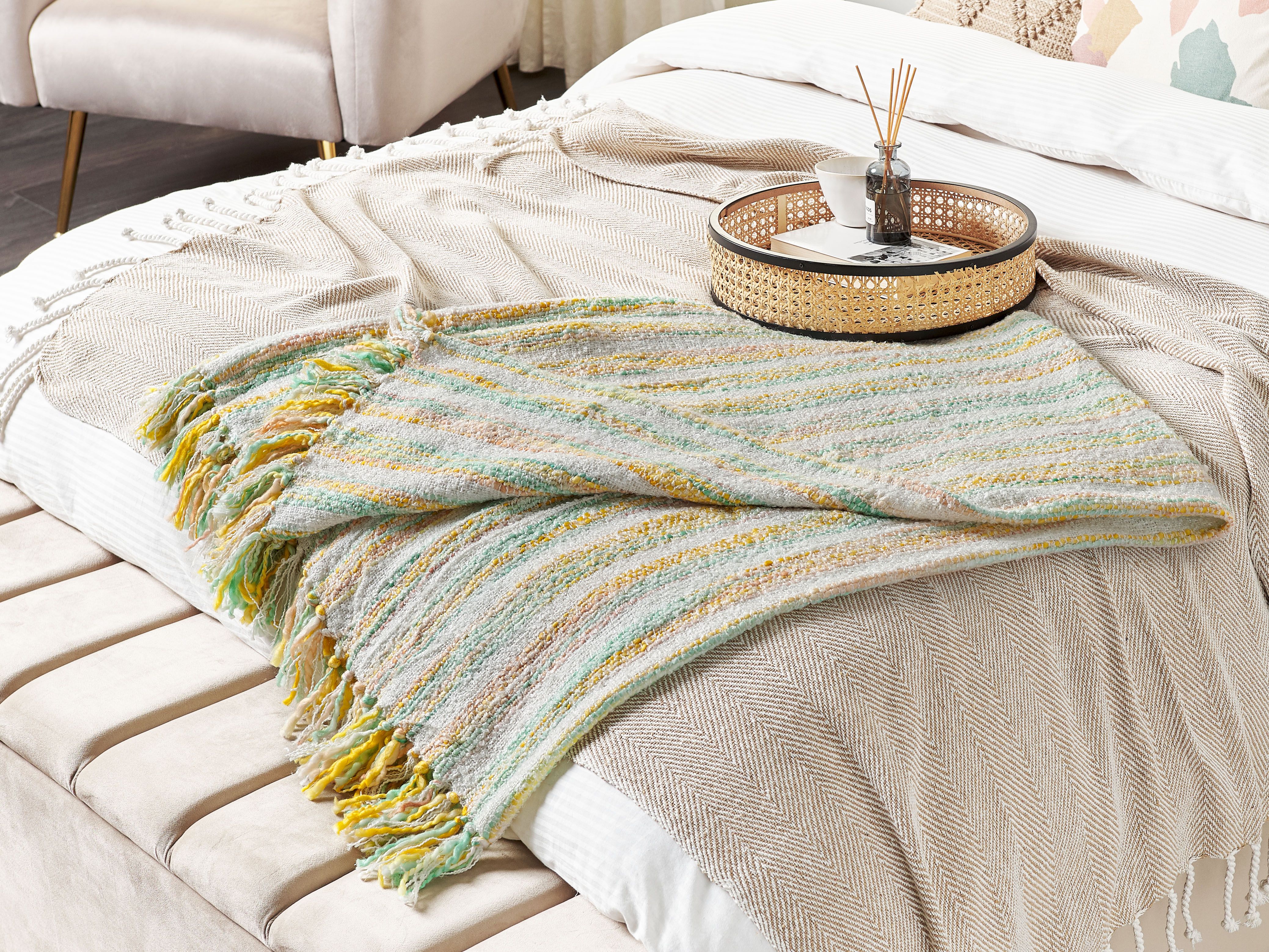 Blanket NUWAR Fabric 130 x 170 cm Yellow