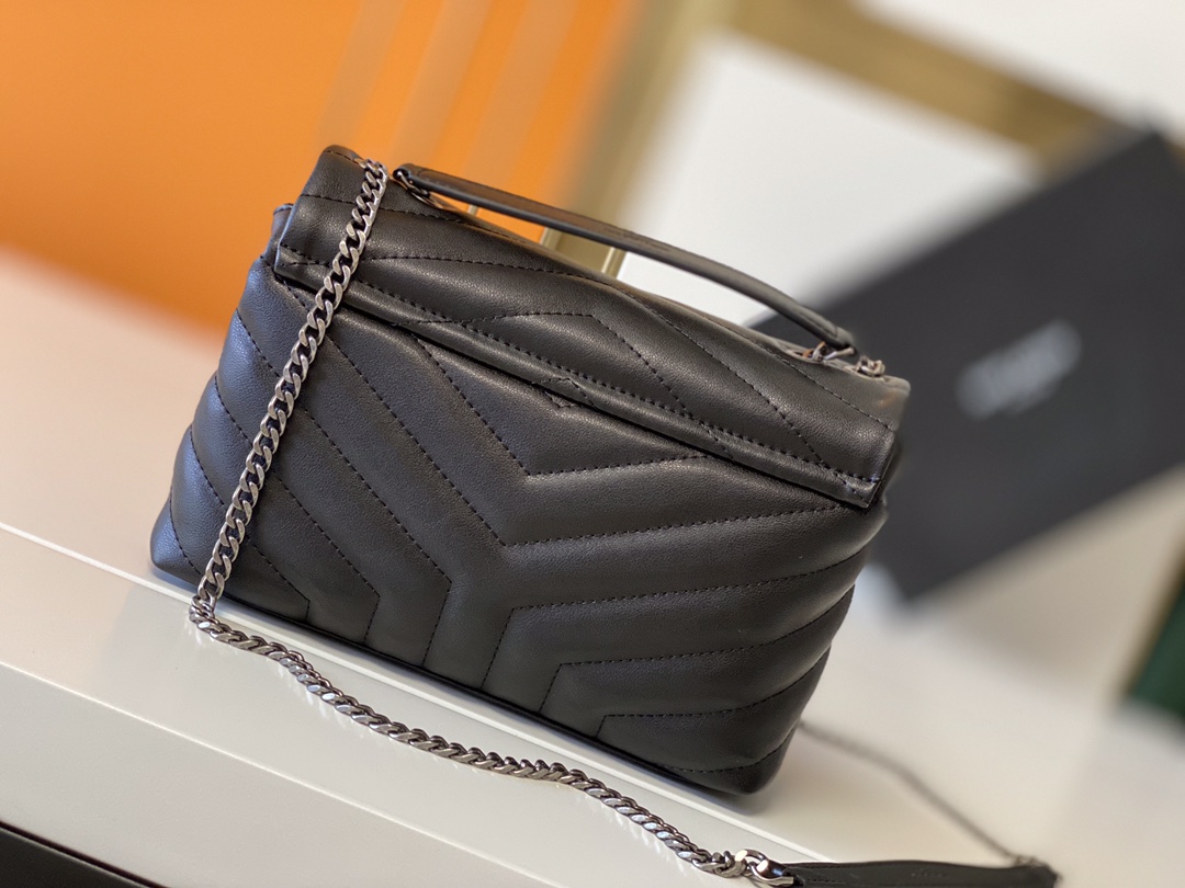 Replica Ysl Loulou Small Bag In Matelasse Y Leather- Black/Beige/Red1:1High-quality replica