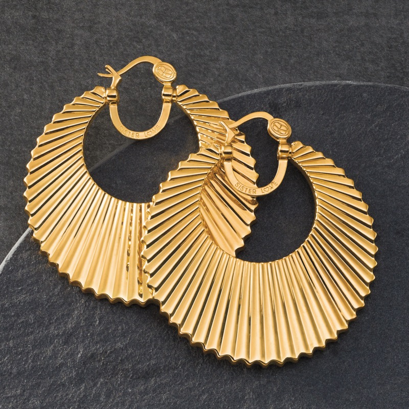 Sister Love Sun Goddess Large Hoops - MIDNIGHT VELVET CATALOG
