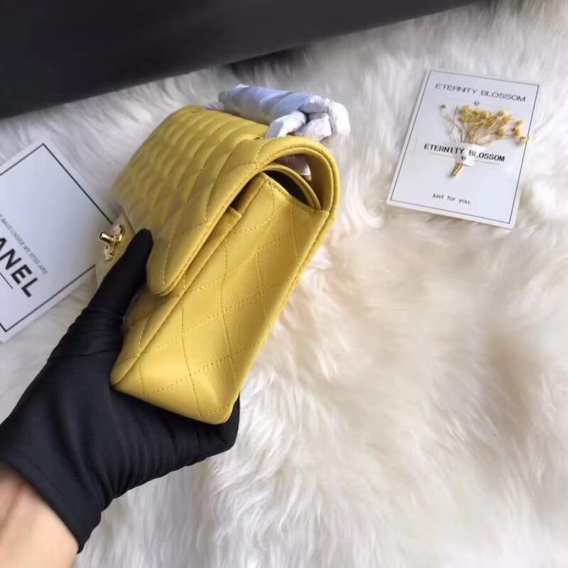 Replica Chanel 1112 Yellow Medium Size 2.55 Lambskin Leather Flap Bag1:1High-quality replica