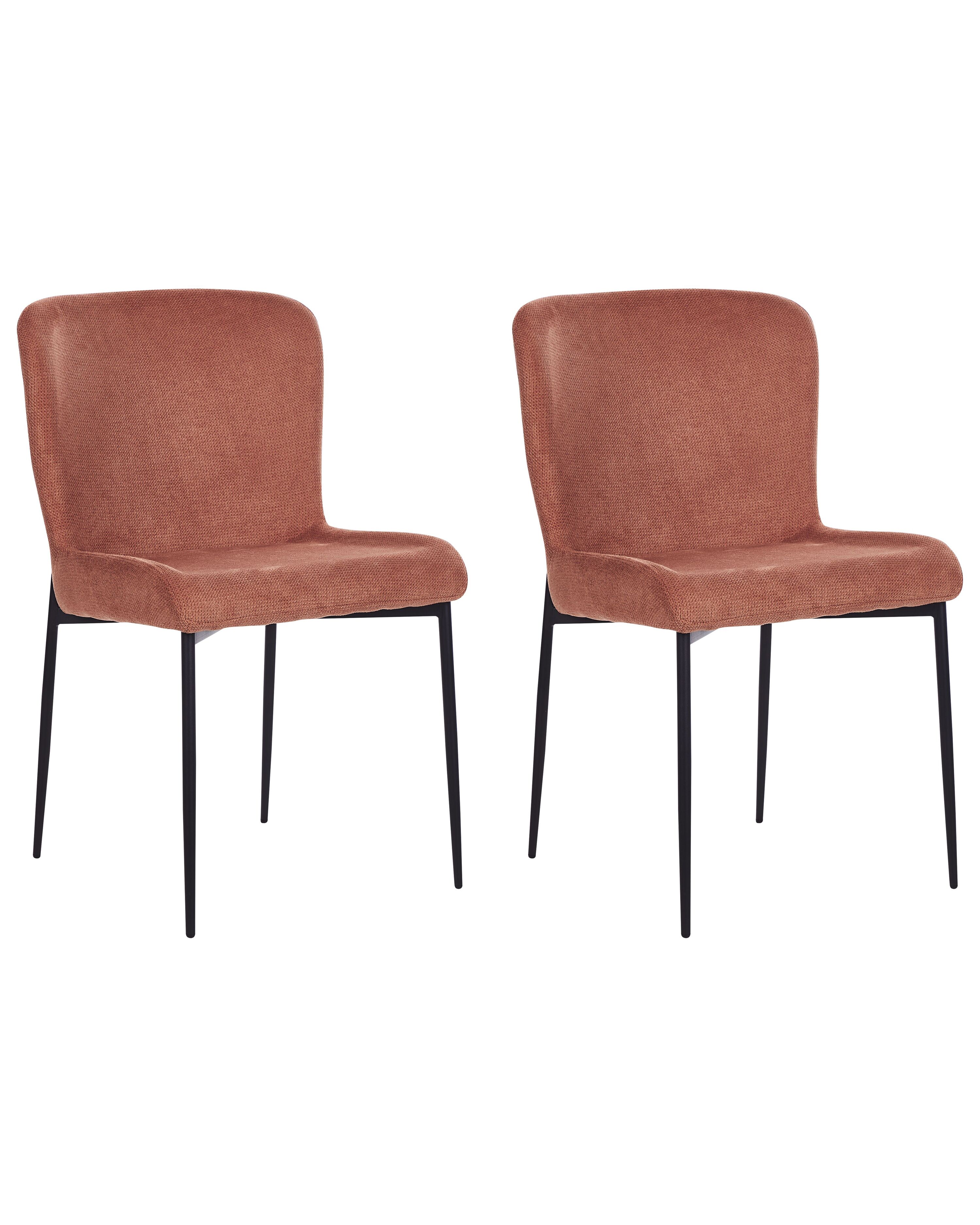 Set of 2 Dining Chairs ADA Fabric Brown