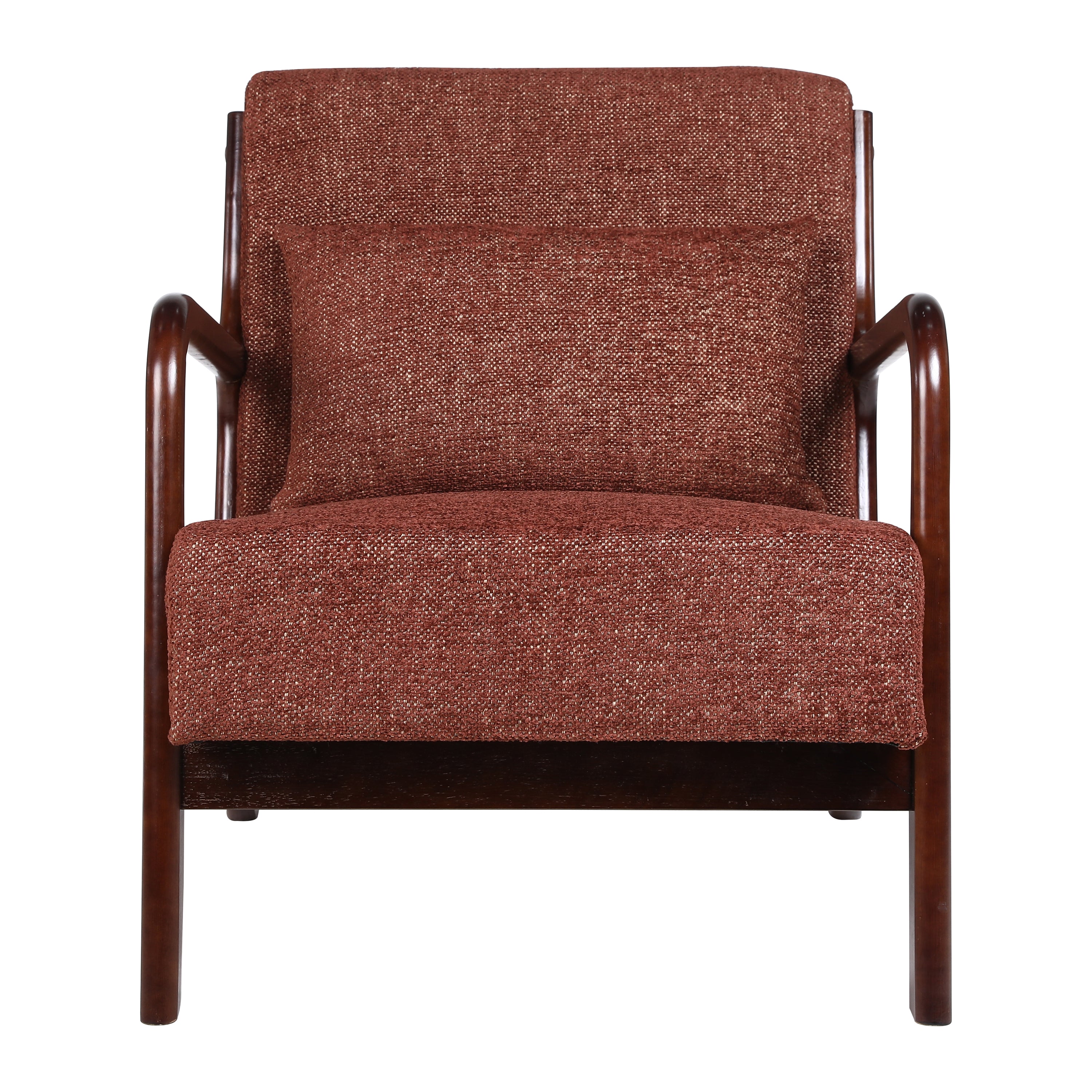 Blokker Wise Fauteuil - Walnoot - Wijnrood