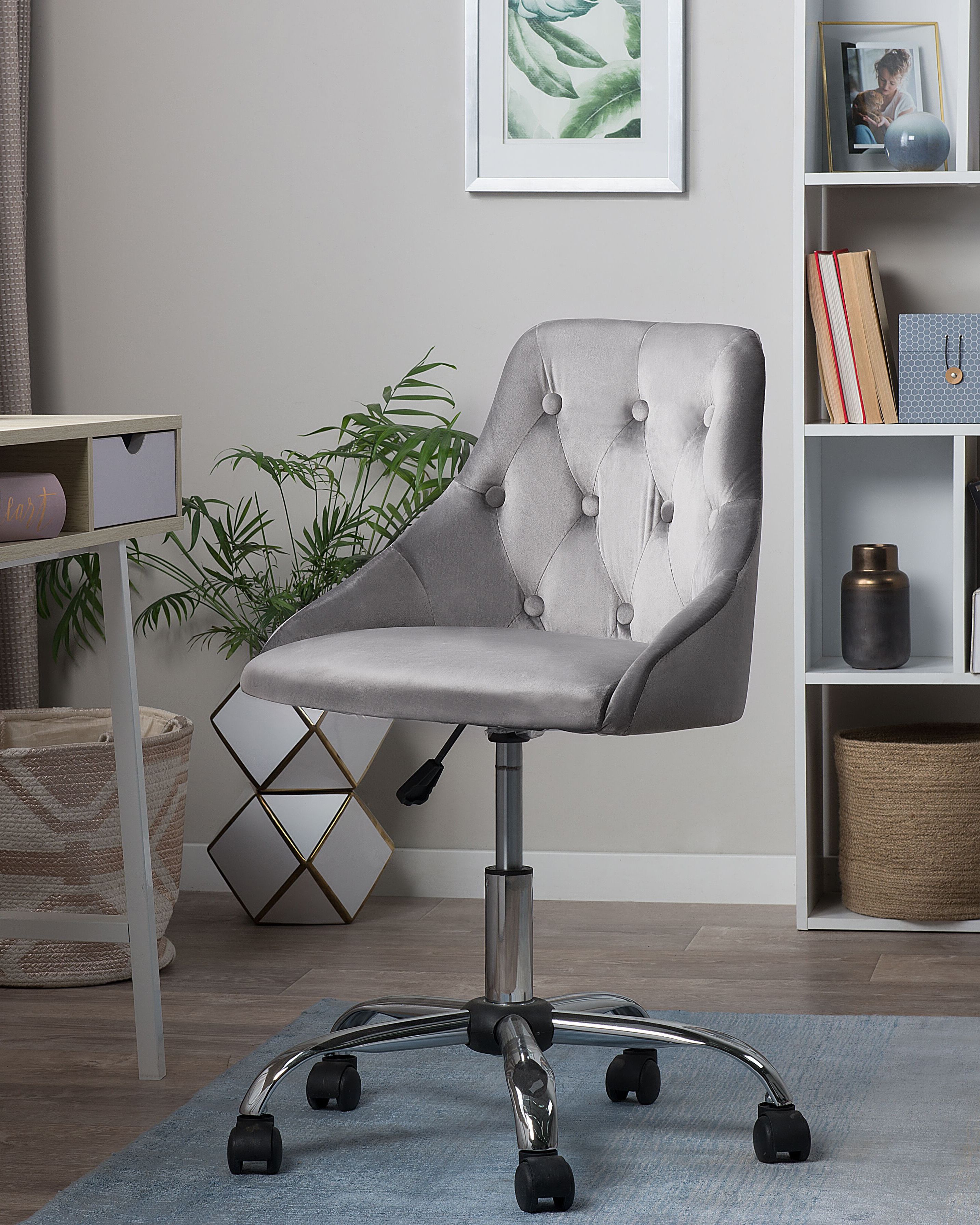 Desk Chair PARRISH Velvet Grey