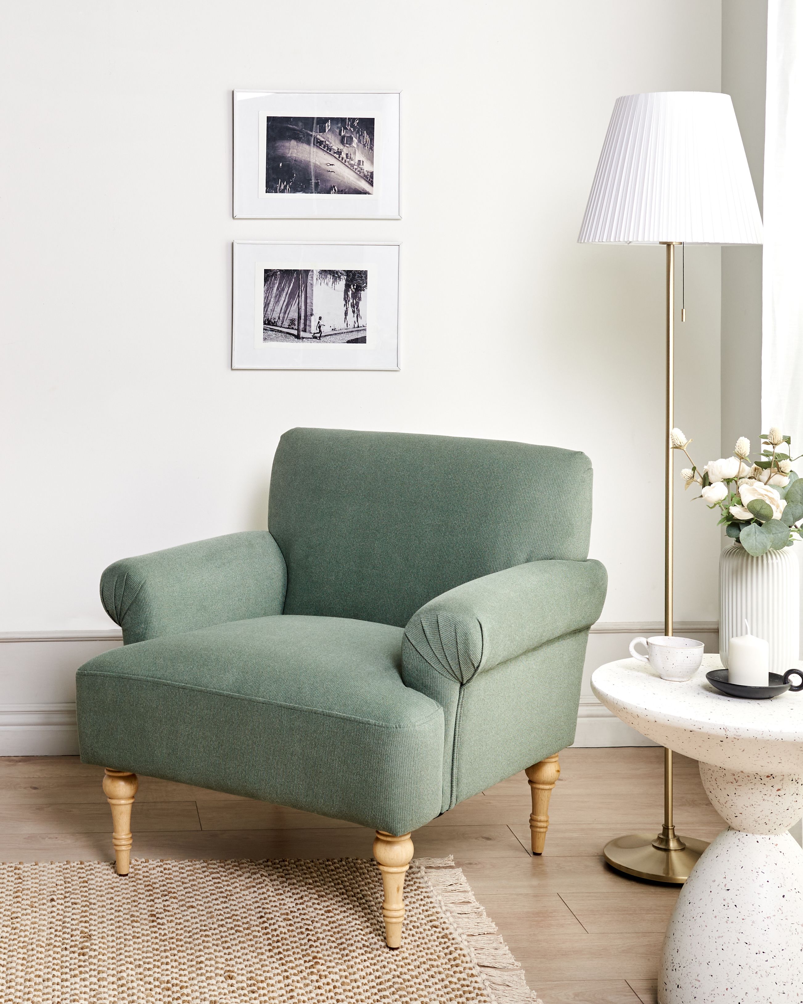 Armchair FREDROS Fabric Light Green